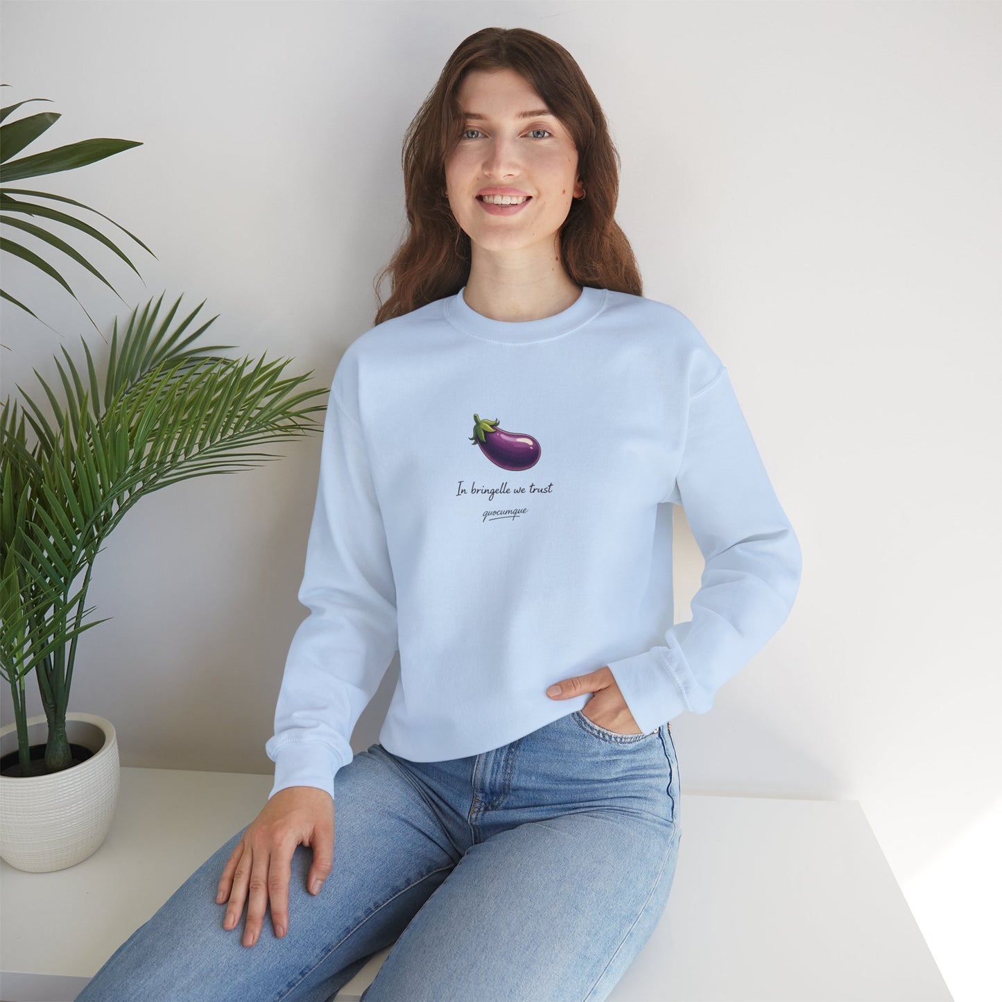 Sweat Quocumque "Bringelle", Exotique, Destination Île De La Réunion, Adulte, Homme, Femme, Sportive, Sportif, Décontracté, Drapeau Régional