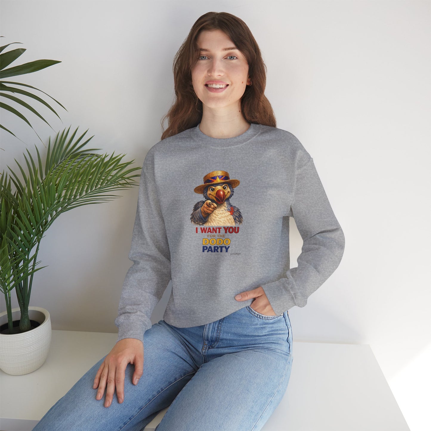 Sweat Quocumque "Dodo Party", Exotique, Destination Île De La Réunion, Adulte, Homme, Femme, Sportive, Sportif, Décontracté, Élégant, Classique,