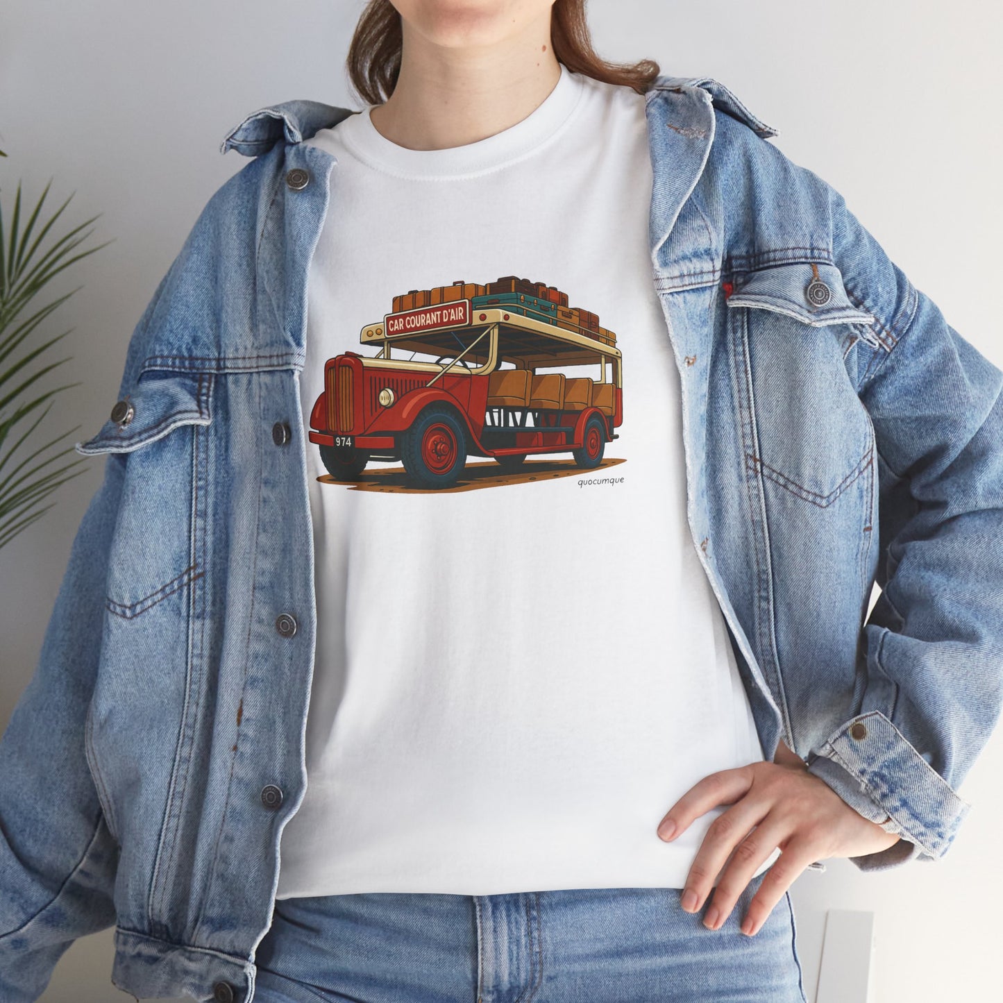 T-shirt "Car Courant d'Air, Exotisme, Destination Île de La Réunion, Confort Coton, Sobre, Elégant, Souvenir Unique, Cadeau, Unisexe, Esprit Voyageur