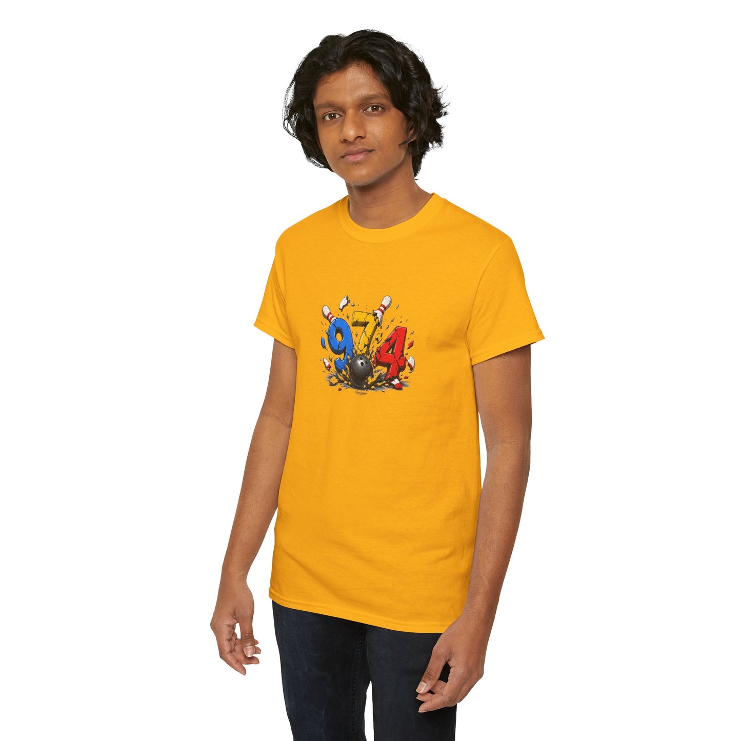 T-shirt " 974 Bowling ", Destination Île de La Réunion, Confort Coton, Sobre, Elégant, Souvenir Unique, Vêtement Adulte, Unisexe, Esprit Voyageur