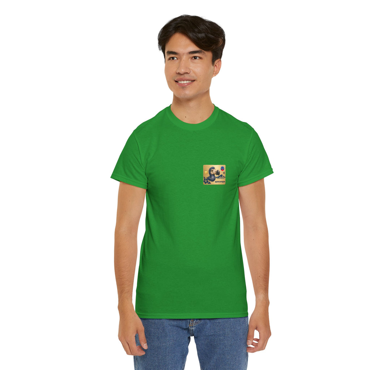 T-shirt "Quocumque Gold", Exotisme, Destination Île de La Réunion, Confort Coton, Sobre, Elégant, Souvenir Unique, Cadeau, Unisexe, Esprit Voyageur