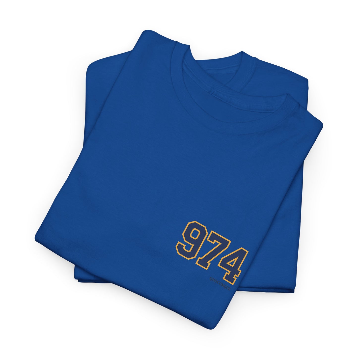 T-shirt " 974 ", Destination Île de La Réunion, Confort Coton, Sobre, Elégant, Souvenir Unique, Vêtement Adulte, Unisexe, Esprit Voyageur