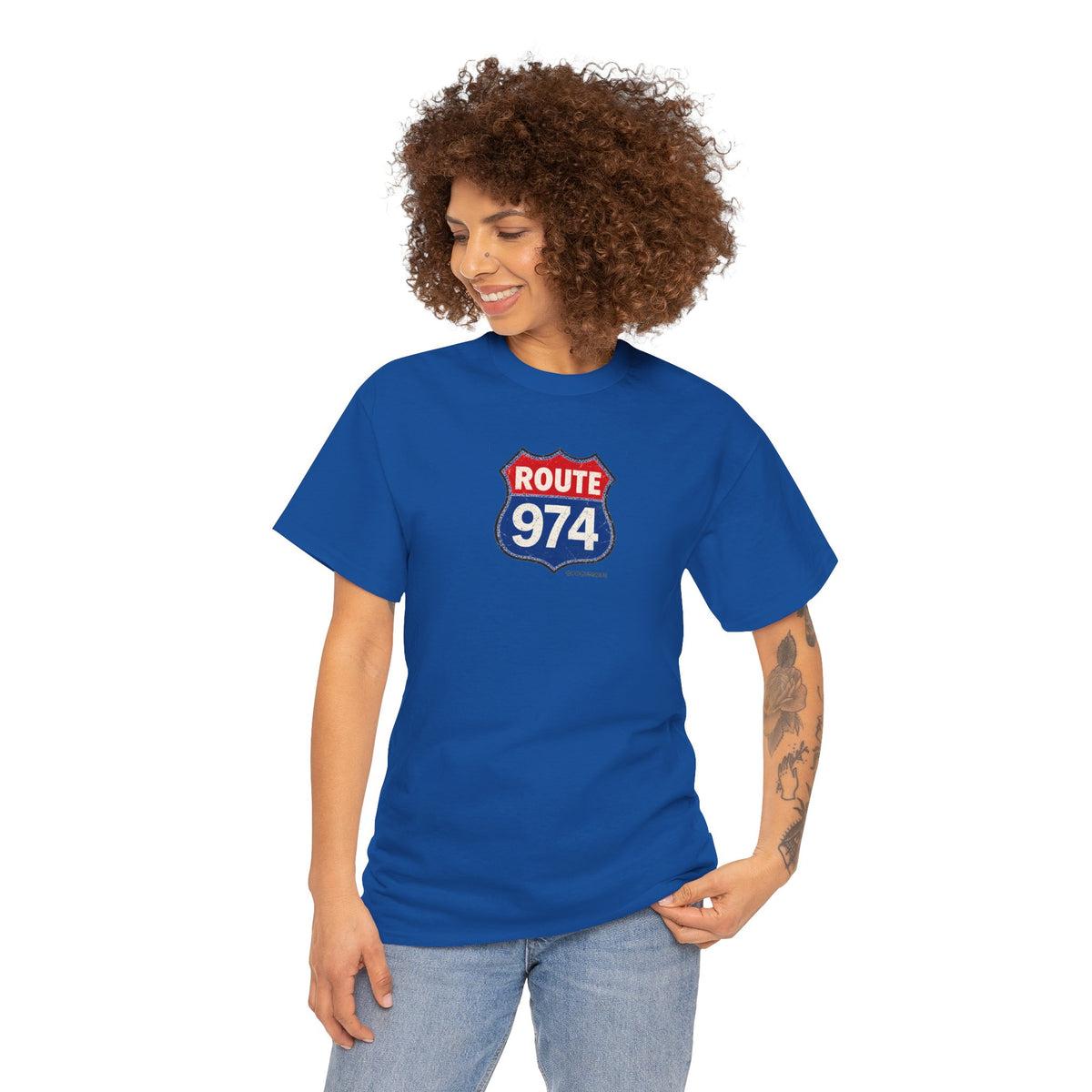 T-shirt "Route 974", Exotisme, Destination Île de La Réunion, Confort Coton, Sobre, Elégant, Souvenir Unique, Cadeau, Unisexe, Esprit Voyageur