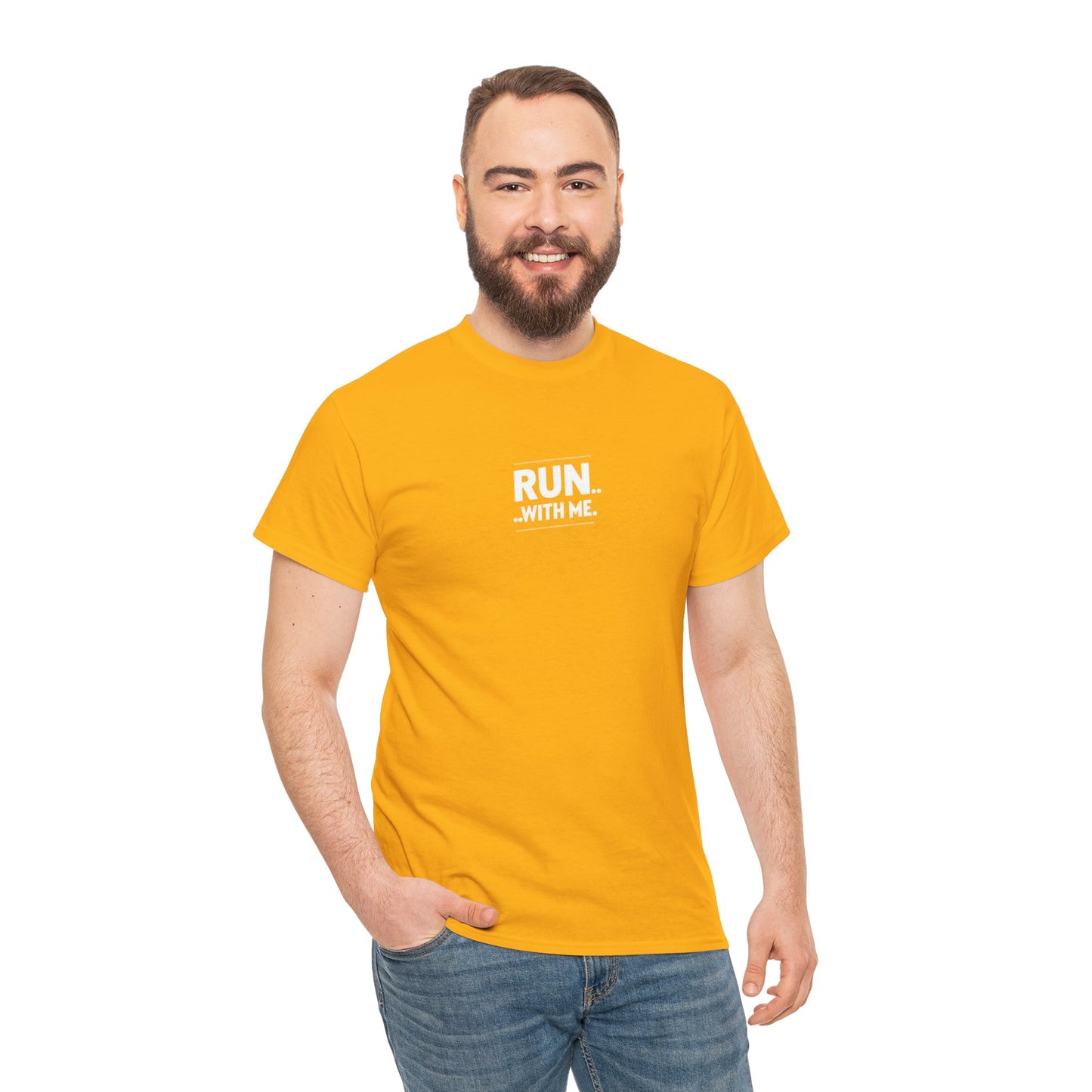 T-shirt Quocumque "RUN With Me", Île de La Réunion, Sobre, Elégant, Souvenir Unique, Cadeau, Unisexe, Esprit Voyageur, Adulte, sportif