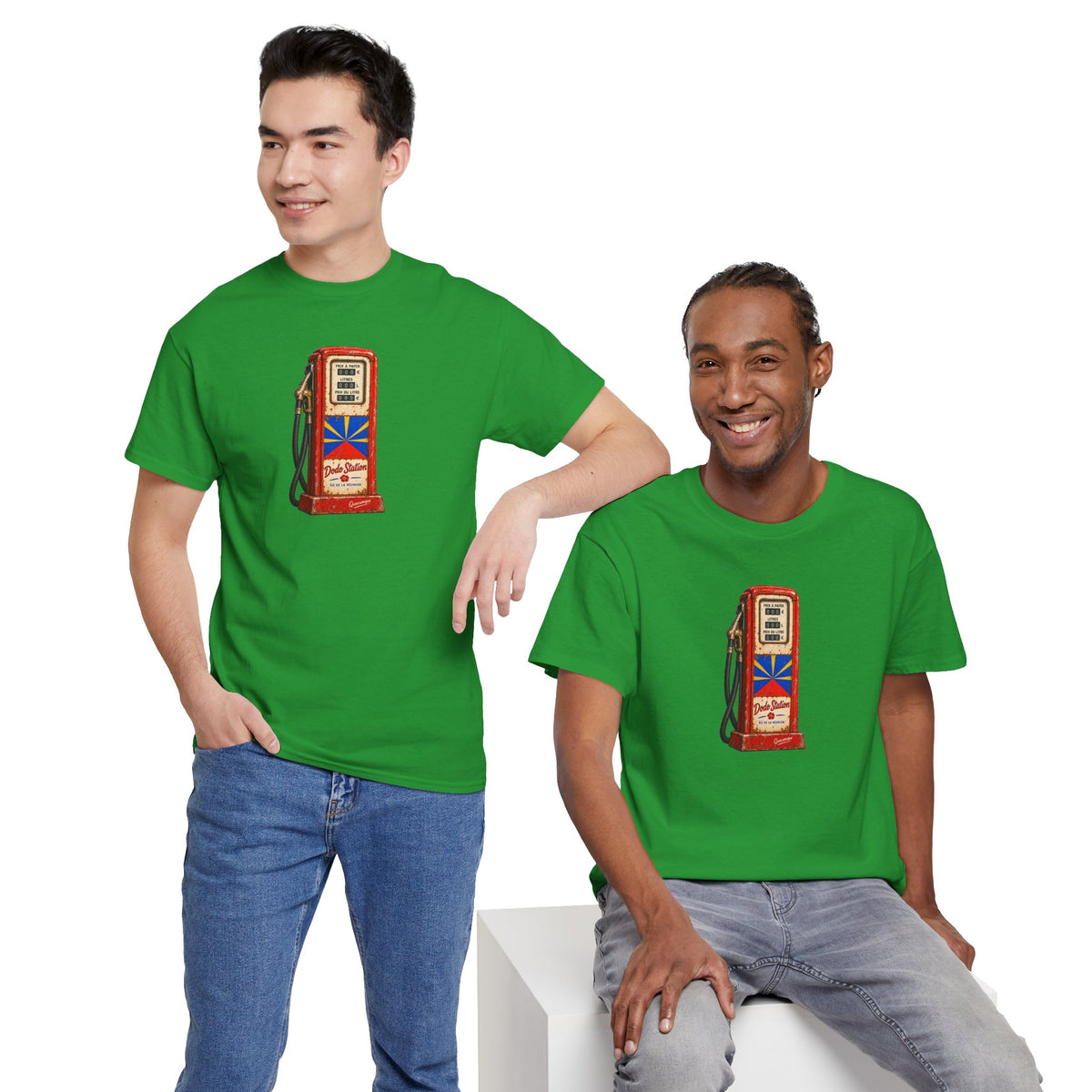 T-shirt Quocumque, "Station Essence", Île de La Réunion, Confort Coton, Elégant, Souvenir Unique, Cadeau, Unisexe, Esprit Voyageur, Créole, Bourbon