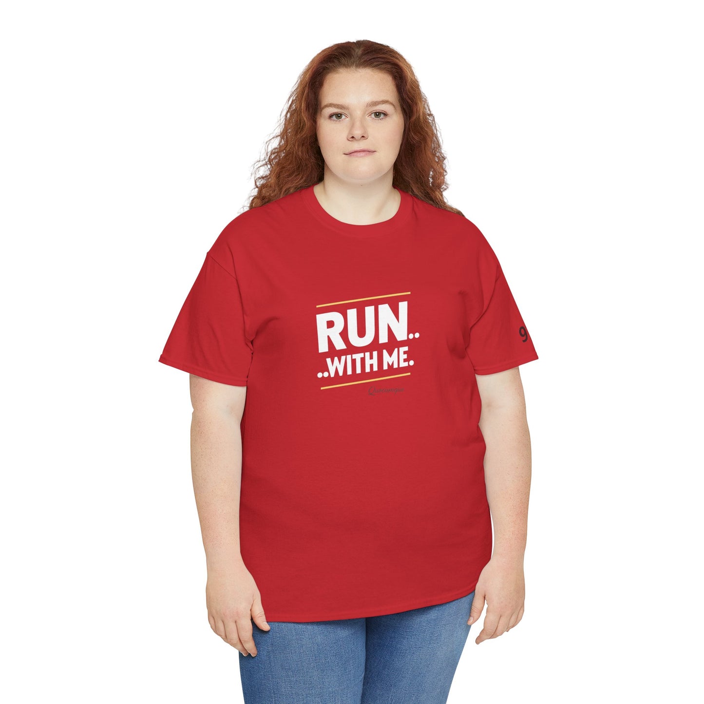 T-shirt Quocumque "RUN With me ", Île de La Réunion", Confort Coton, Sobre, Elégant, Souvenir Unique, Cadeau, Unisexe, Esprit Voyageur