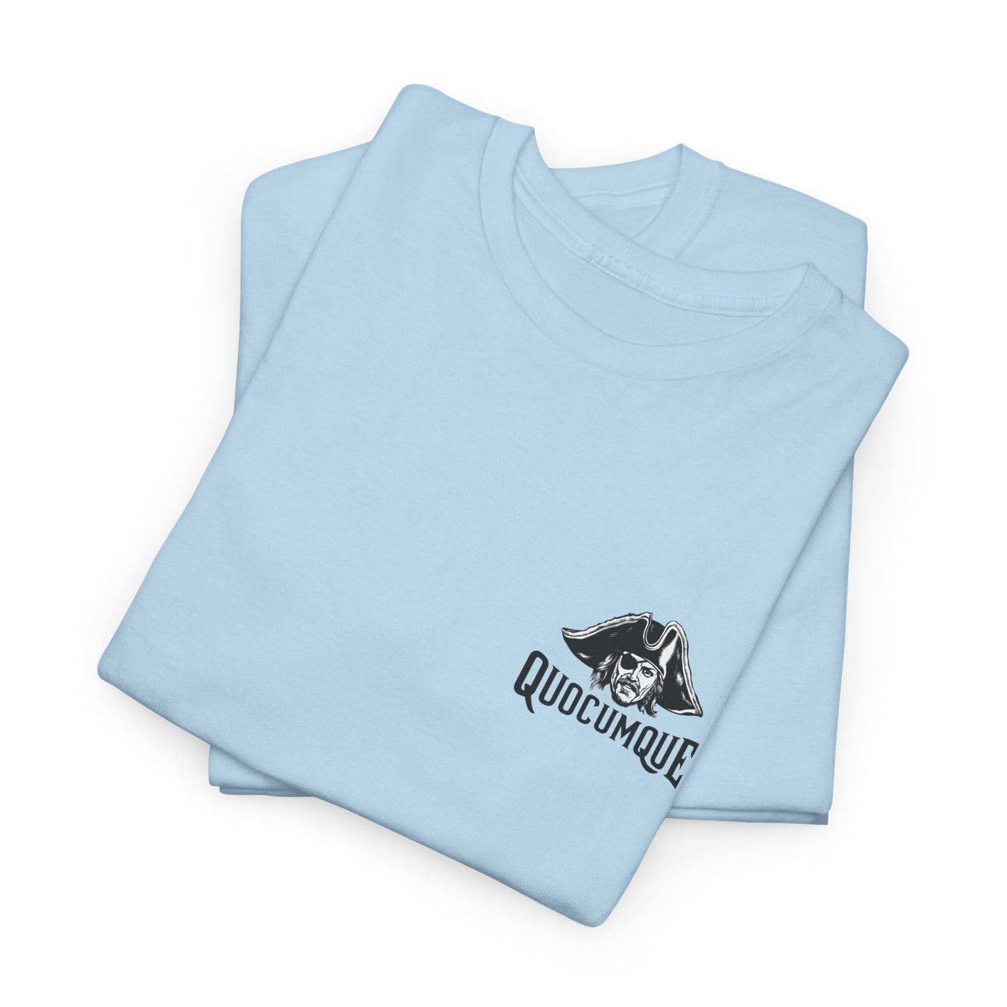 T-shirt Quocumque  "Pirate ", La Réunion, Confort Coton, Sobre, Elégant, Unique, Cadeau, Unisexe, Esprit Voyageur, pour adulte, Homme, Femme