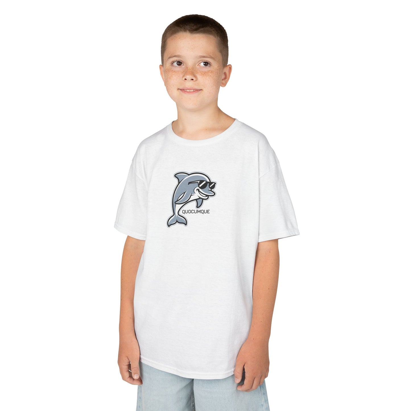 T-shirt Quocumque, Dauphin, Mammifère Marin, Douceur Coton, Pour les enfants de 5-6 ans( Taille XS), Pour les 7-8 ans( taille S), Pour les 9-10 ans( taille M), Pour les 11-12 ans( taille L), Pour les 13-14 ans( taille XL)