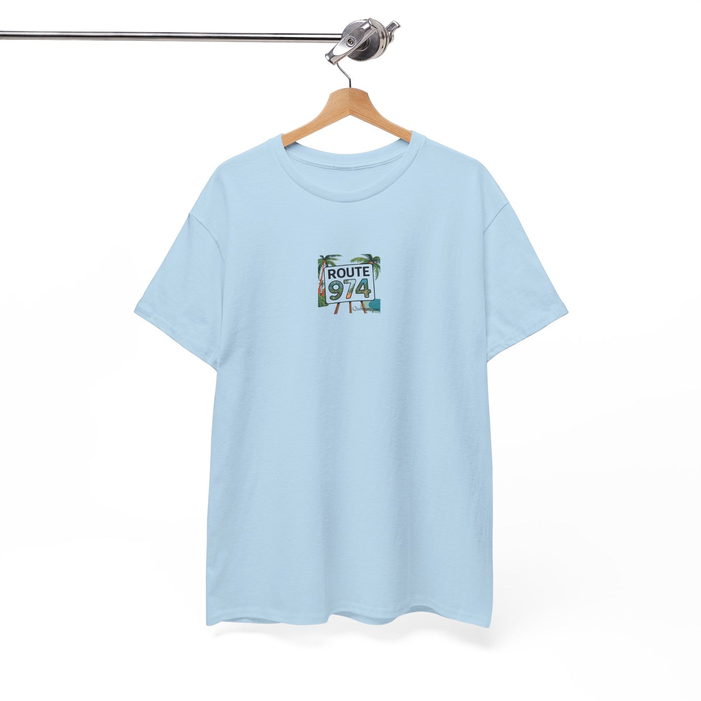 T-shirt "Route 974", Destination île de La Réunion, Confort Coton, Sobre, Elégant, Souvenir Unique, Cadeau, Unisexe, Esprit Voyageur