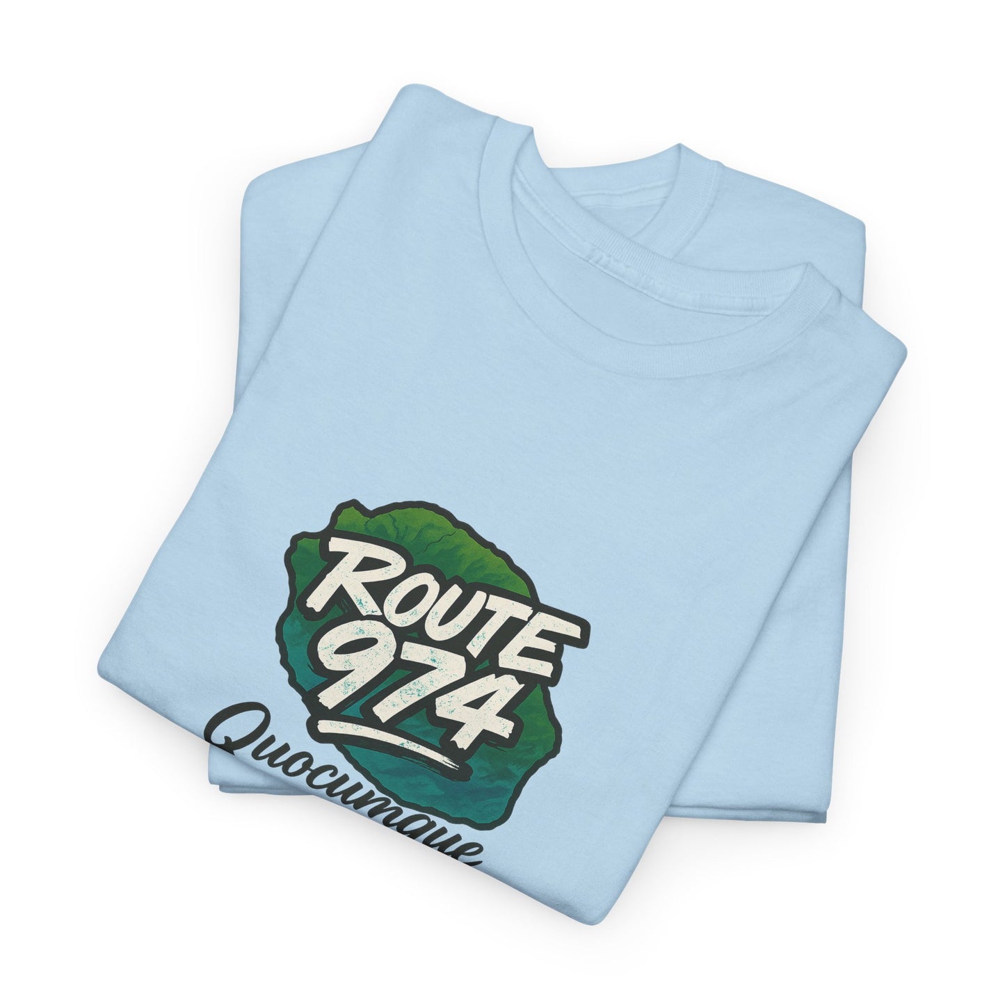 T-shirt "Route 974", Destination Île de La Réunion, Confort Coton, Sobre, Elégant, Souvenir Unique, Cadeau, Unisexe, Esprit Voyageur