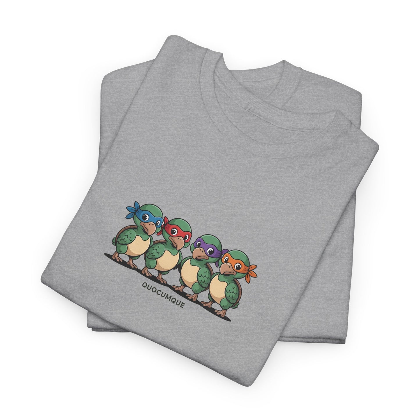 T-shirt Quocumque, " Dodos Ninjas ", Île de La Réunion, Confort Coton, Elégant, Souvenir Unique, Cadeau, Unisexe, Esprit Voyageur, Créole, Bourbon