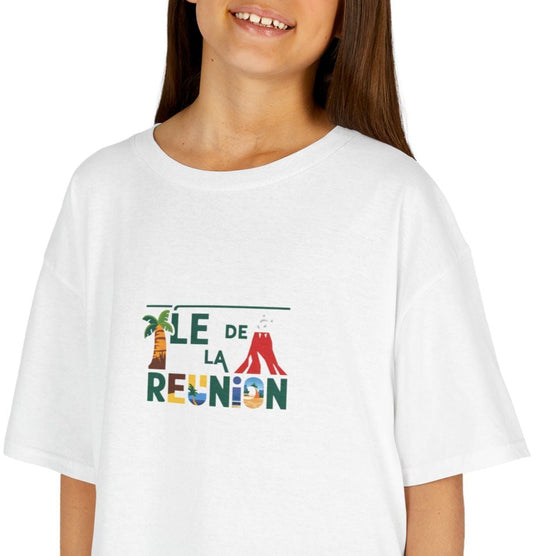 T-shirt Quocumque "Île de La Réunion", Douceur Coton, Pour les enfants de 5-6 ans( Taille XS), Pour les 7-8 ans( taille S), Pour les 9-10 ans( taille M), Pour les 11-12 ans( taille L), Pour les 13-14 ans(taille XL)