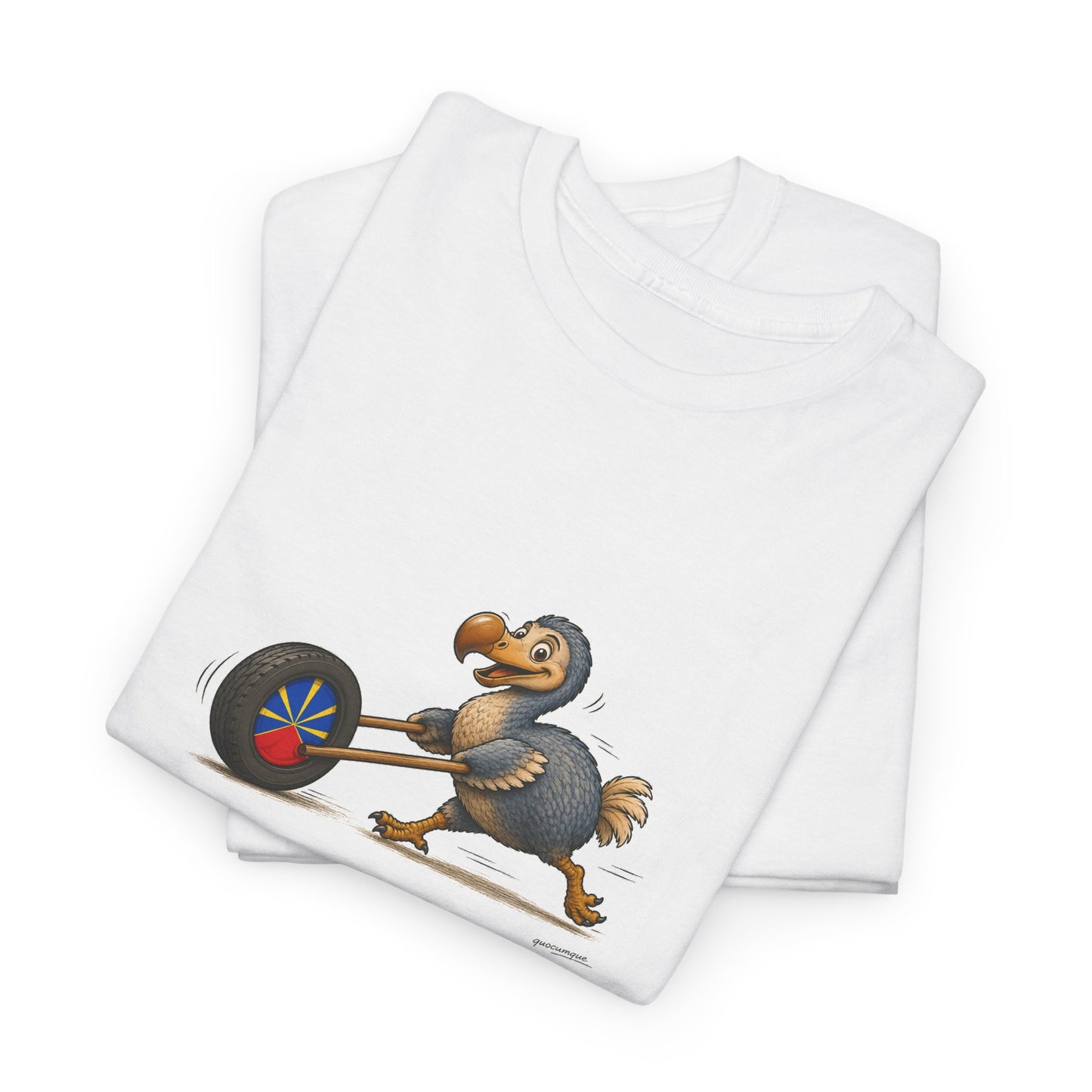 T-shirt Quocumque, "La Roue", Île de La Réunion, Confort Coton, Elégant, Souvenir Unique, Cadeau, Unisexe, Esprit Voyageur, Créole, Bourbon