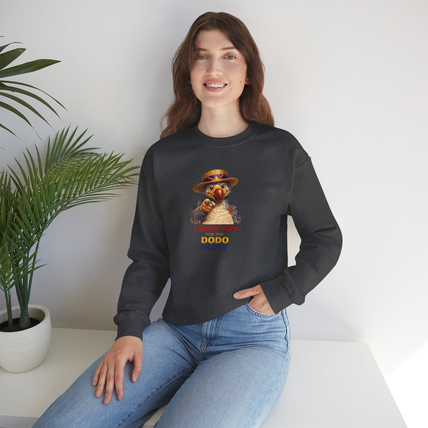 Sweat Quocumque "Dodo Party", Exotique, Destination Île De La Réunion, Adulte, Homme, Femme, Sportive, Sportif, Décontracté, Élégant, Classique,