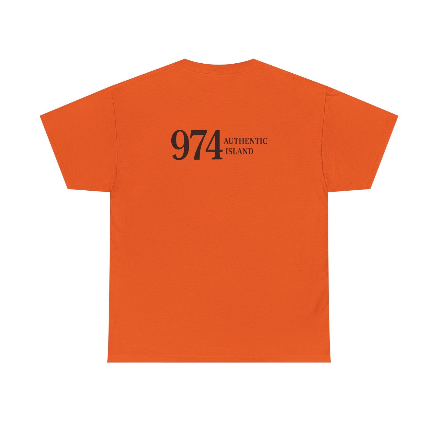 T-shirt "974 Île Authentique", Exotisme, Destination Île de La Réunion, Confort Coton, Sobre, Elégant, Souvenir Unique, Cadeau, Unisexe, Esprit Voyageur