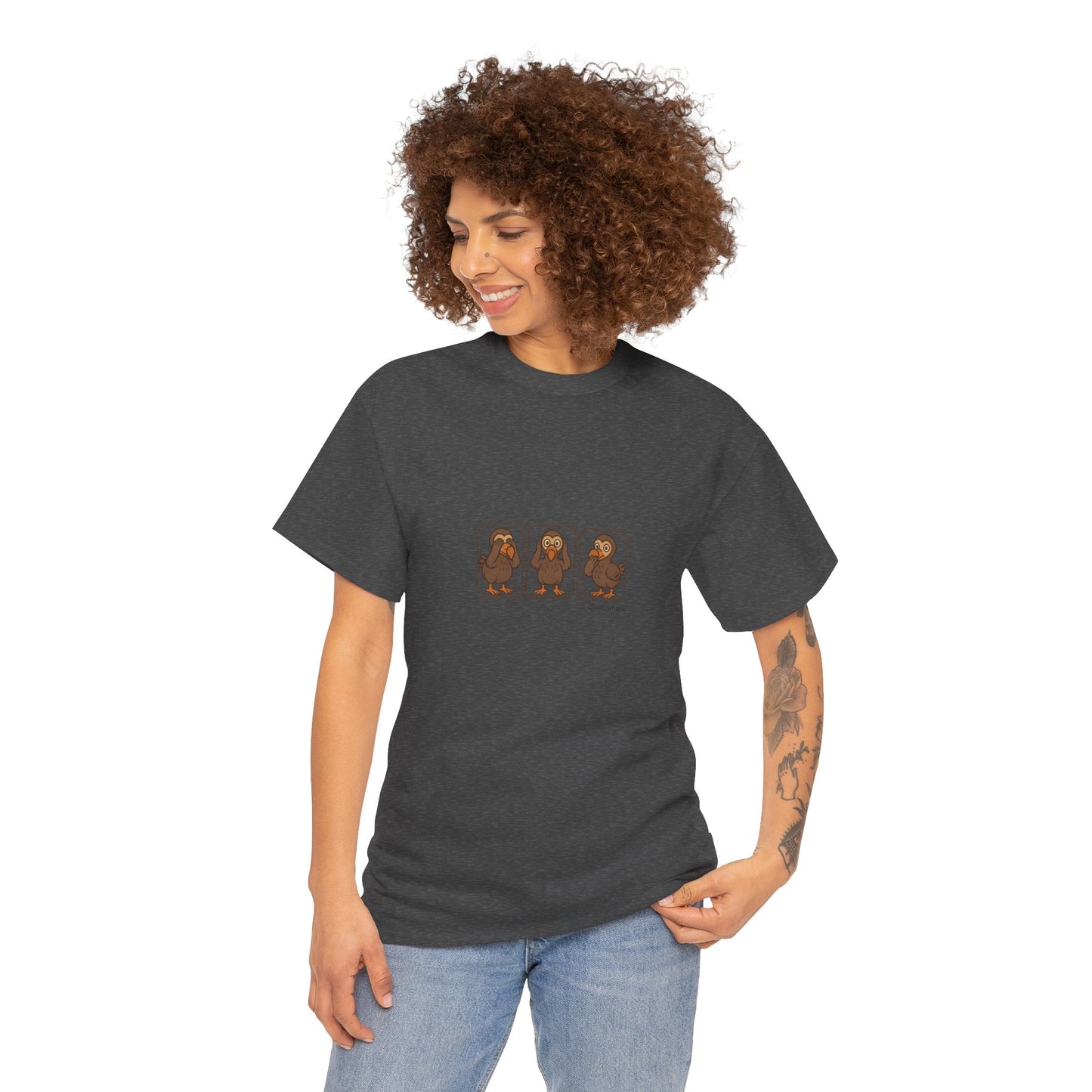 T-shirt Quocumque, "3 Dodos de la Sagesse", Confort, Souvenir Unique, Cadeau, Unisexe, Délicatesse, Homme, Femme, Adulte, Sportif, Liberté, Détente