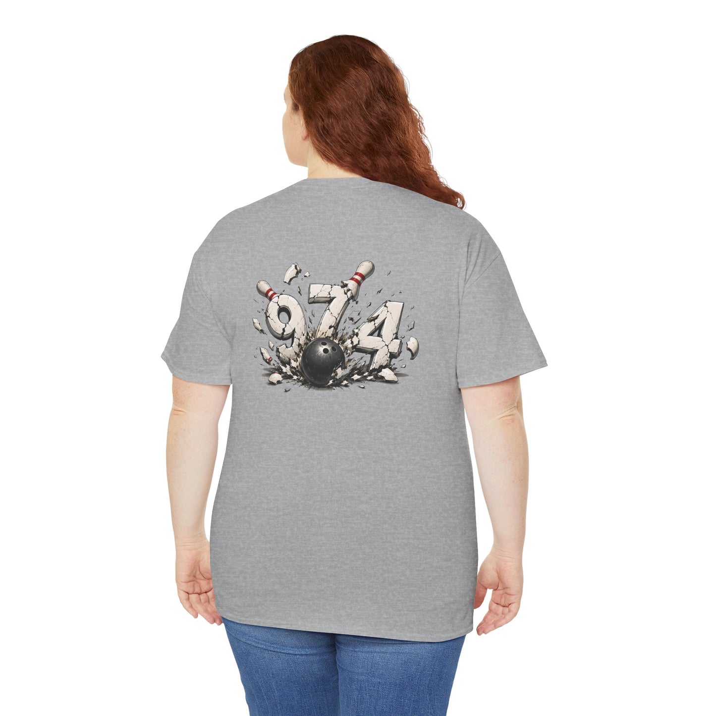 T-shirt " 974 Bowling", Destination Île de La Réunion, Confort Coton, Sobre, Elégant, Souvenir Unique, Vêtement Adulte, Unisexe, Esprit Voyageur