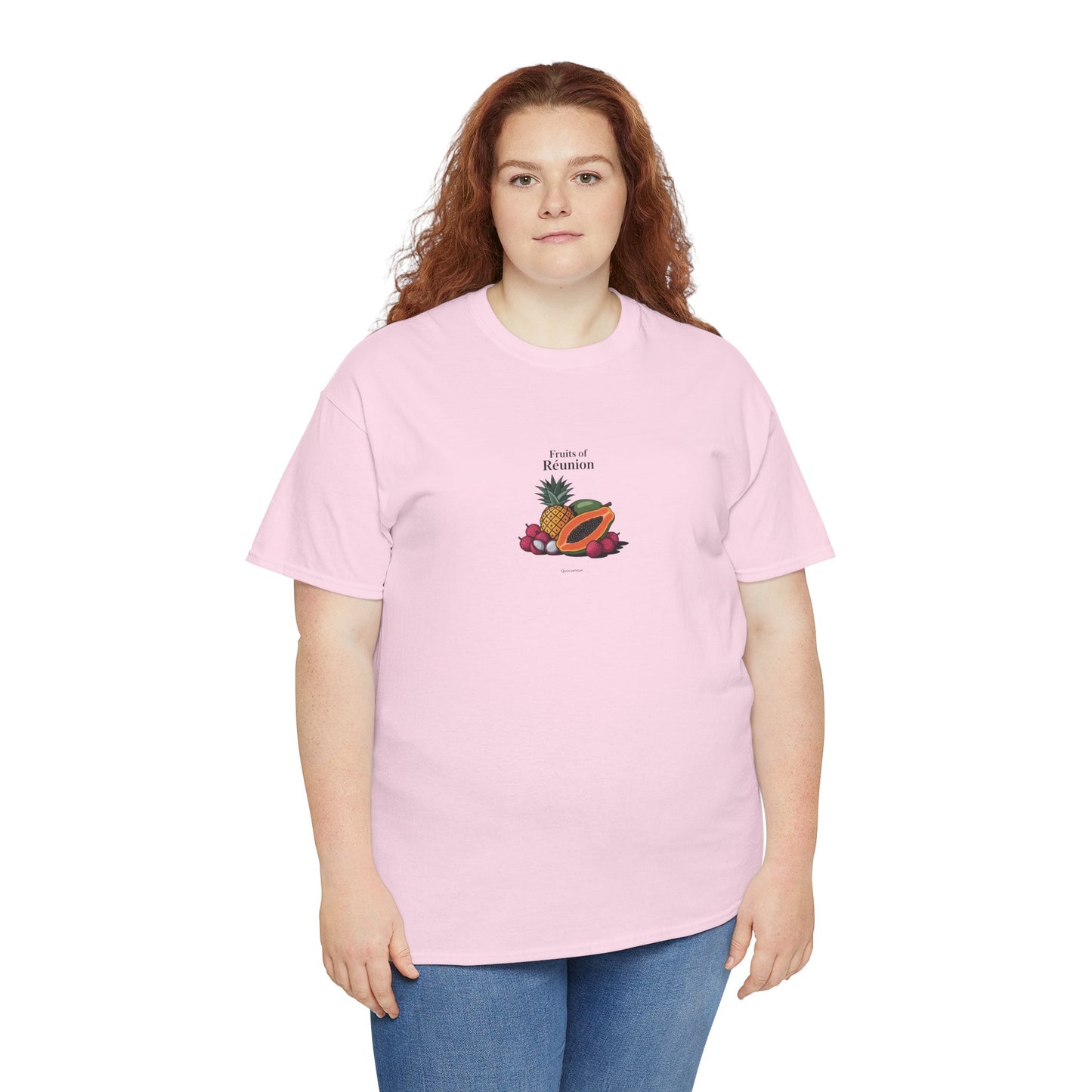 T-shirt "Fruits of Réunion", Île de La Réunion, Confort Coton, Sobre, Elégant, Souvenir Unique, Cadeau, Unisexe, Esprit Voyageur