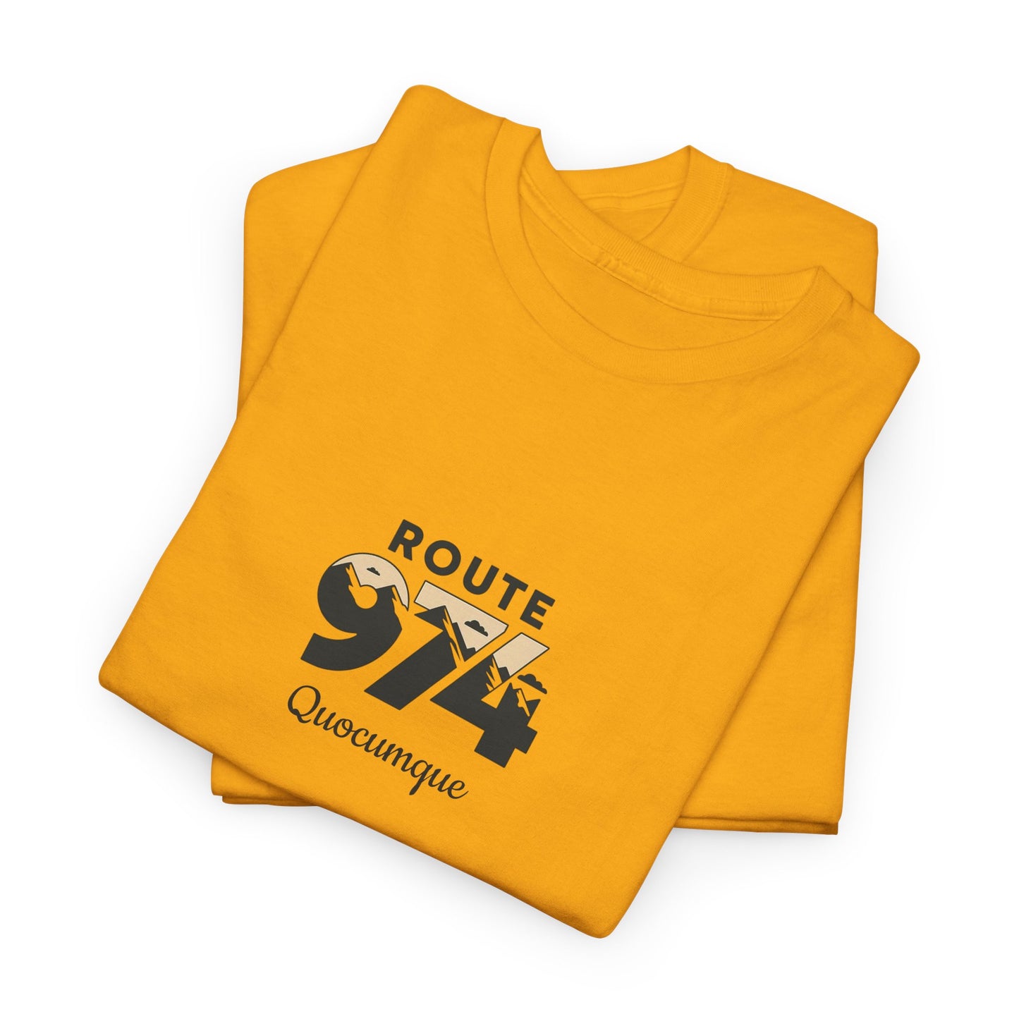 Copy of T-shirt "Route 974", Destination île de La Réunion, Confort Coton, Sobre, Elégant, Souvenir Unique, Cadeau, Unisexe, Esprit Voyageur