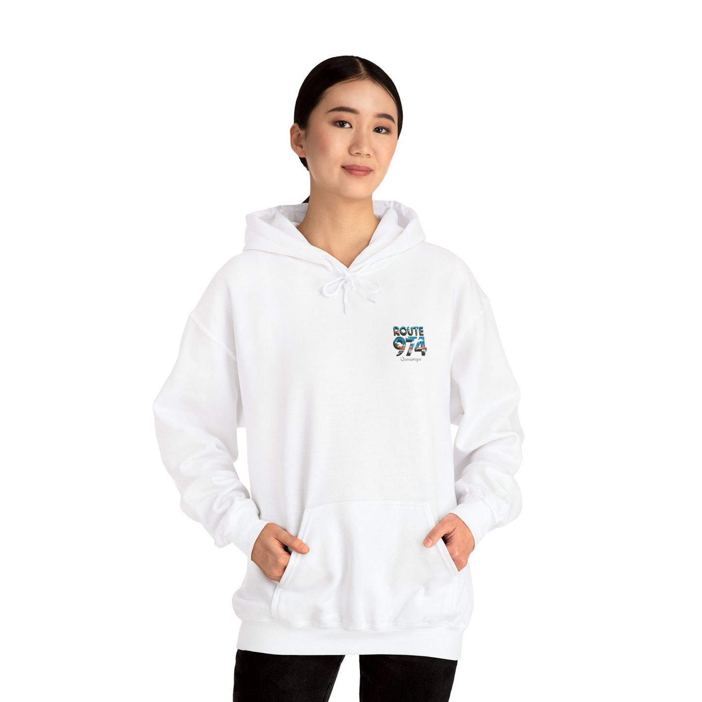 Sweat-Shirt à Capuche Collection " Route 974", Exotisme, Adulte, Homme, Femme, Sportive, Sportif, Décontracté, Classique, Destination La Réunion