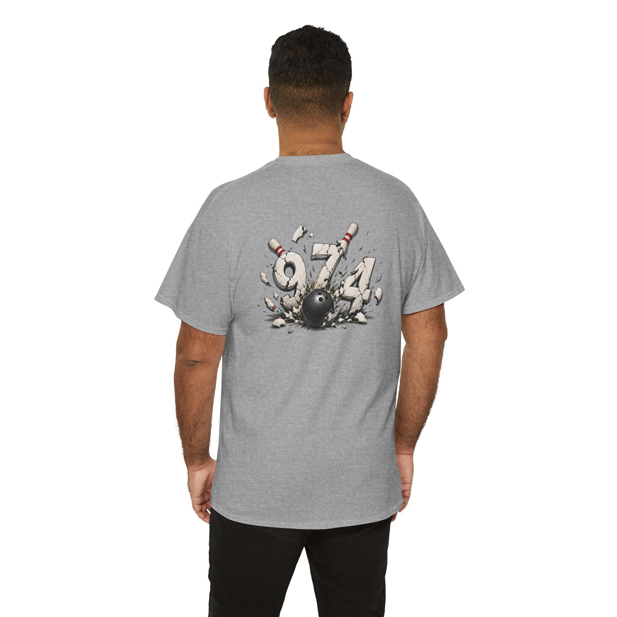 T-shirt " 974 Bowling", Destination Île de La Réunion, Confort Coton, Sobre, Elégant, Souvenir Unique, Vêtement Adulte, Unisexe, Esprit Voyageur