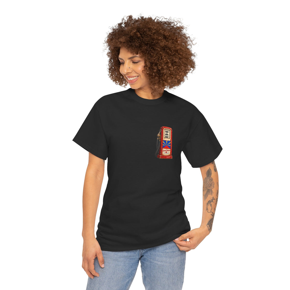 T-shirt Quocumque, "Station Essence", Discret, Île de La Réunion, Confort Coton, Elégant, Souvenir Unique, Cadeau, Unisexe, Esprit Voyageur, Créole, Bourbon