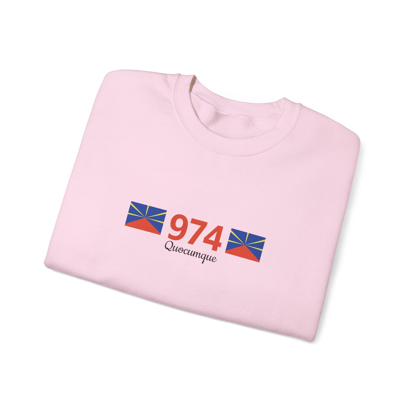 Sweat Quocumque "974", Exotique, Destination Île De La Réunion, Adulte, Homme, Femme, Sportive, Sportif, Décontracté, Drapeau Régional