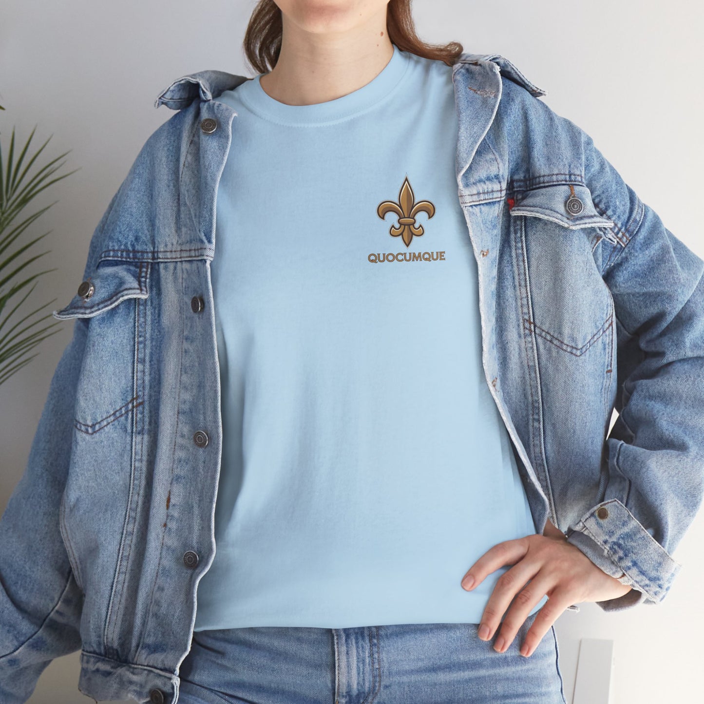 T-Shirt Quocumque, "Fleur de Lys" , Elégant, Homme, Femme, Adulte, Sobre, Confort Coton, Usage Quotidien, Unisexe, Vêtement Royal, Toute Saison, Plage, Ville