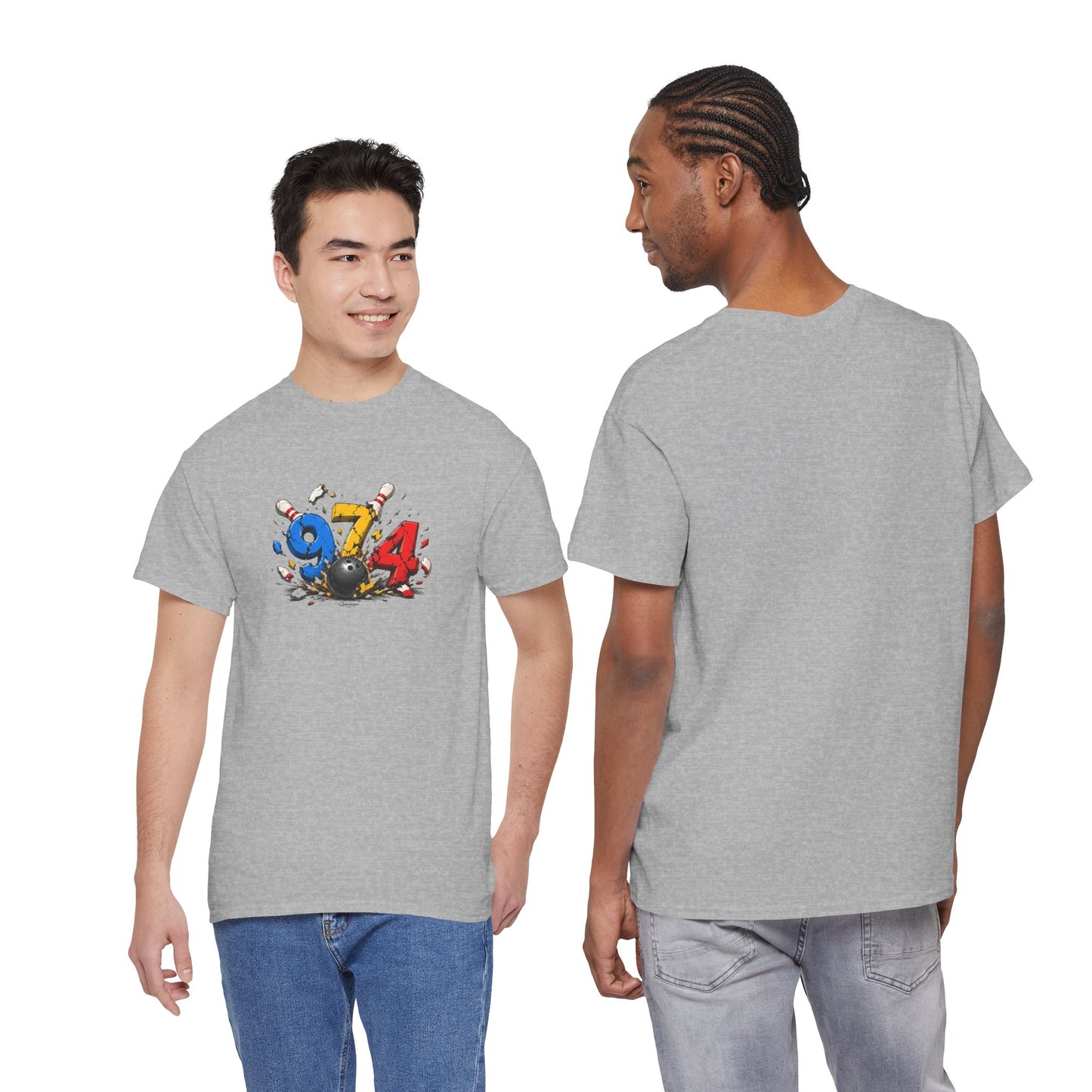 T-shirt " 974 Bowling ", Destination Île de La Réunion, Confort Coton, Sobre, Elégant, Souvenir Unique, Vêtement Adulte, Unisexe, Esprit Voyageur