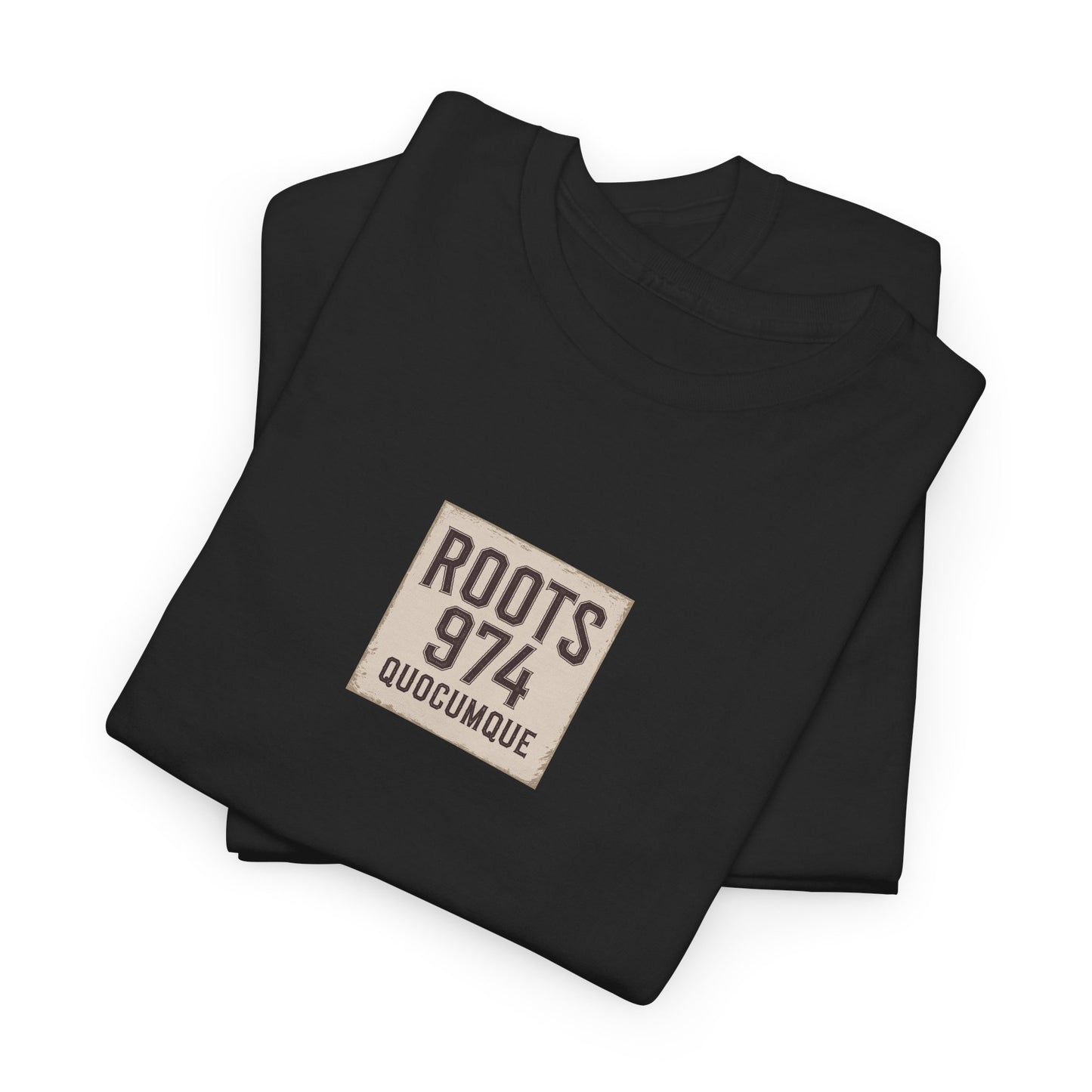 T-shirt "Roots 974", Exotisme, Destination Île de La Réunion, Confort Coton, Sobre, Elégant, Souvenir Unique, Cadeau, Unisexe, Esprit Voyageur
