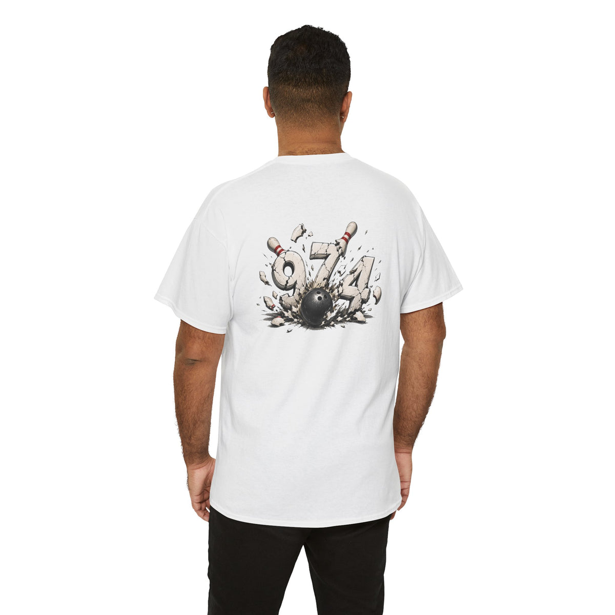 T-shirt " 974 Bowling", Destination Île de La Réunion, Confort Coton, Sobre, Elégant, Souvenir Unique, Vêtement Adulte, Unisexe, Esprit Voyageur