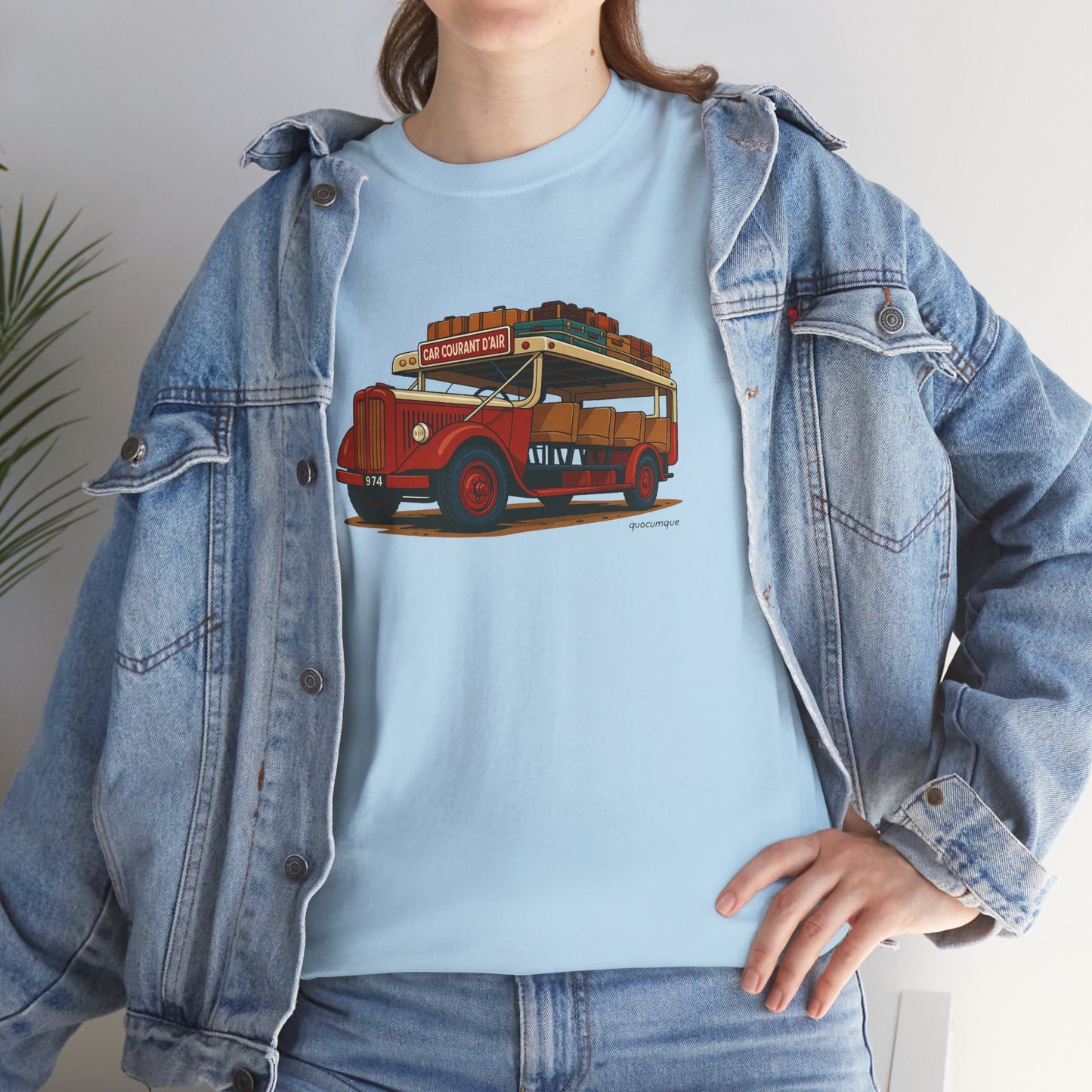 T-shirt "Car Courant d'Air, Exotisme, Destination Île de La Réunion, Confort Coton, Sobre, Elégant, Souvenir Unique, Cadeau, Unisexe, Esprit Voyageur