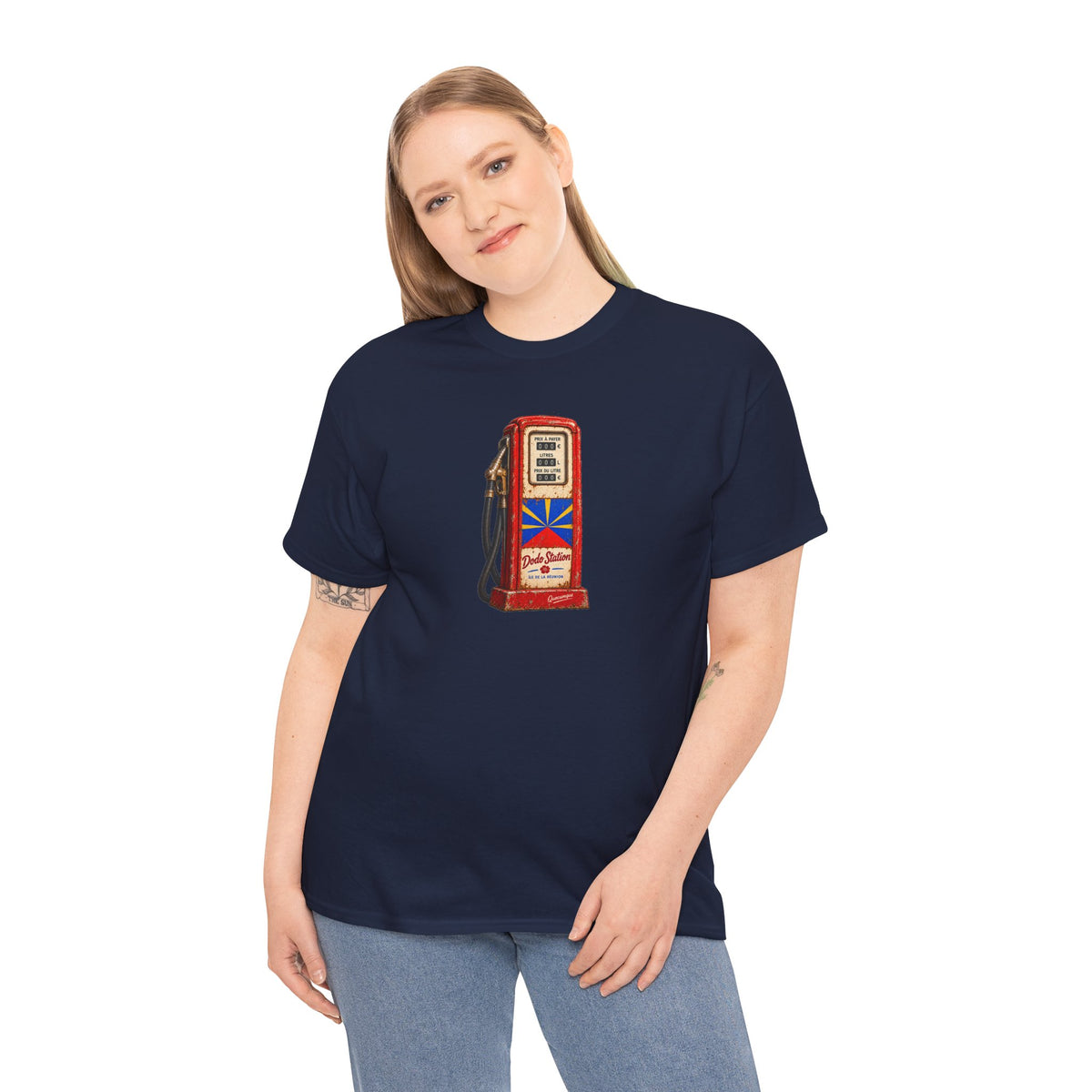 T-shirt Quocumque, "Station Essence", Île de La Réunion, Confort Coton, Elégant, Souvenir Unique, Cadeau, Unisexe, Esprit Voyageur, Créole, Bourbon