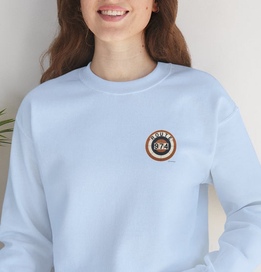 Sweat-Shirt Quocumque "Route 974", Exotique, Destination l'Île De La Réunion, Adulte, Homme, Femme, Sportive, Sportif, Décontracté, Élégant, Classique,