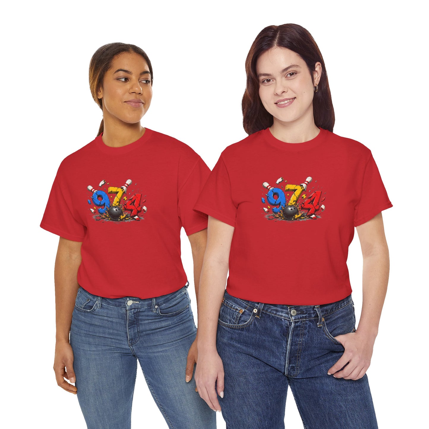 T-shirt " 974 Bowling ", Destination Île de La Réunion, Confort Coton, Sobre, Elégant, Souvenir Unique, Vêtement Adulte, Unisexe, Esprit Voyageur