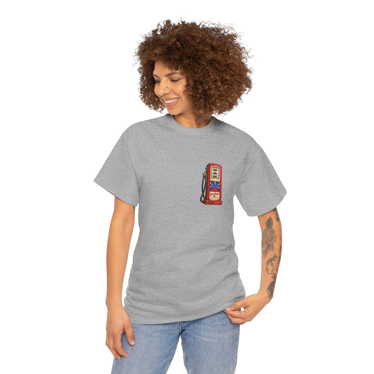 T-shirt Quocumque, "Station Essence", Discret, Île de La Réunion, Confort Coton, Elégant, Souvenir Unique, Cadeau, Unisexe, Esprit Voyageur, Créole, Bourbon