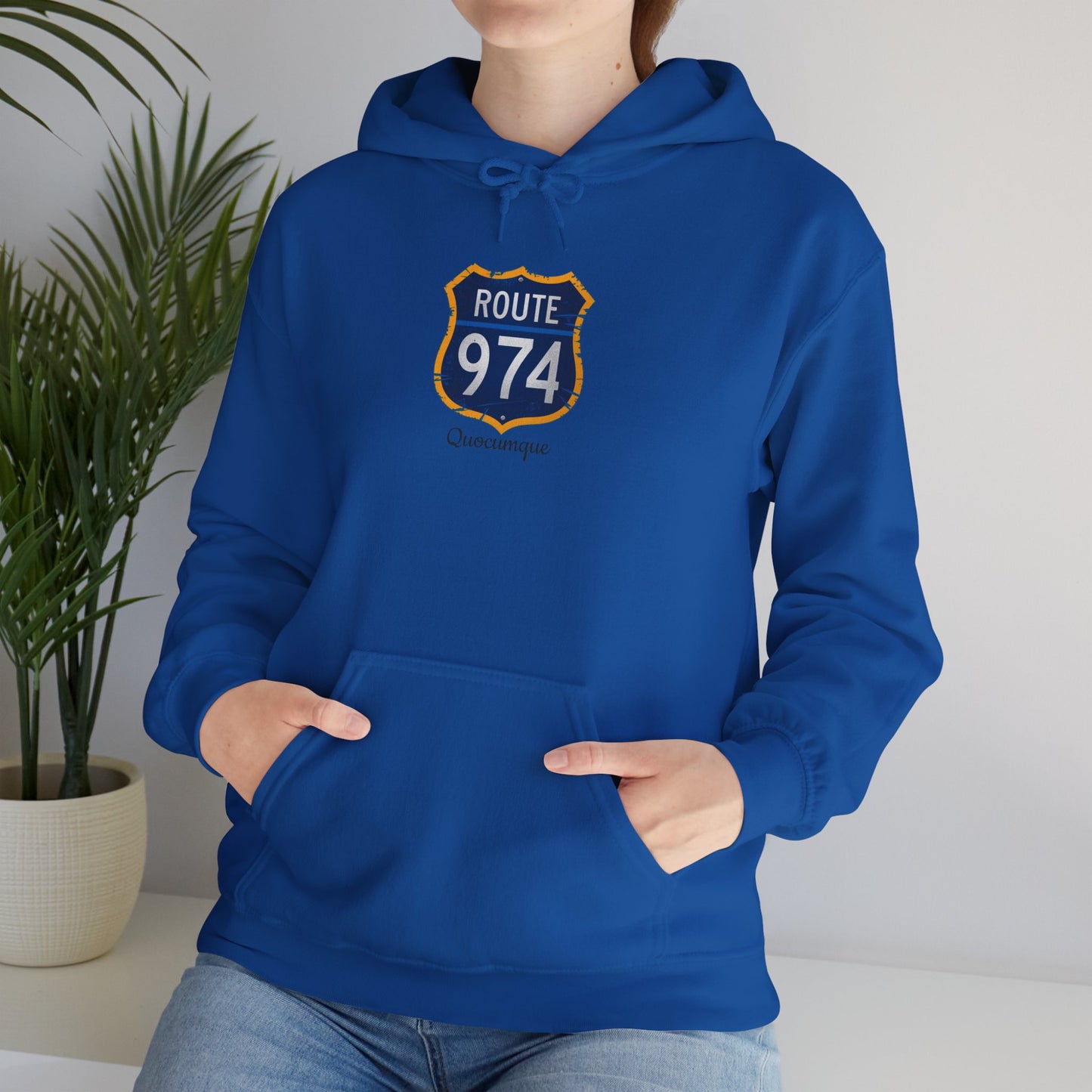Sweat-Shirt à Capuche Collection " Route 974", Exotisme, Adulte, Homme, Femme, Sportive, Sportif, Décontracté, Classique, Destination La Réunion