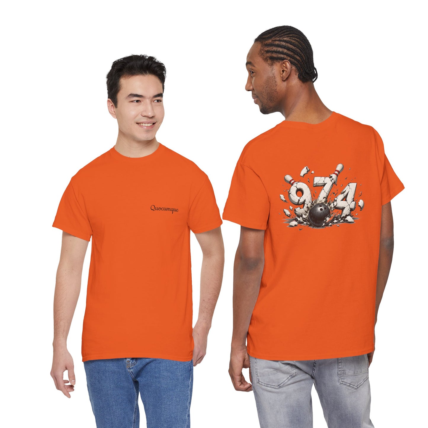 T-shirt " 974 Bowling", Destination Île de La Réunion, Confort Coton, Sobre, Elégant, Souvenir Unique, Vêtement Adulte, Unisexe, Esprit Voyageur