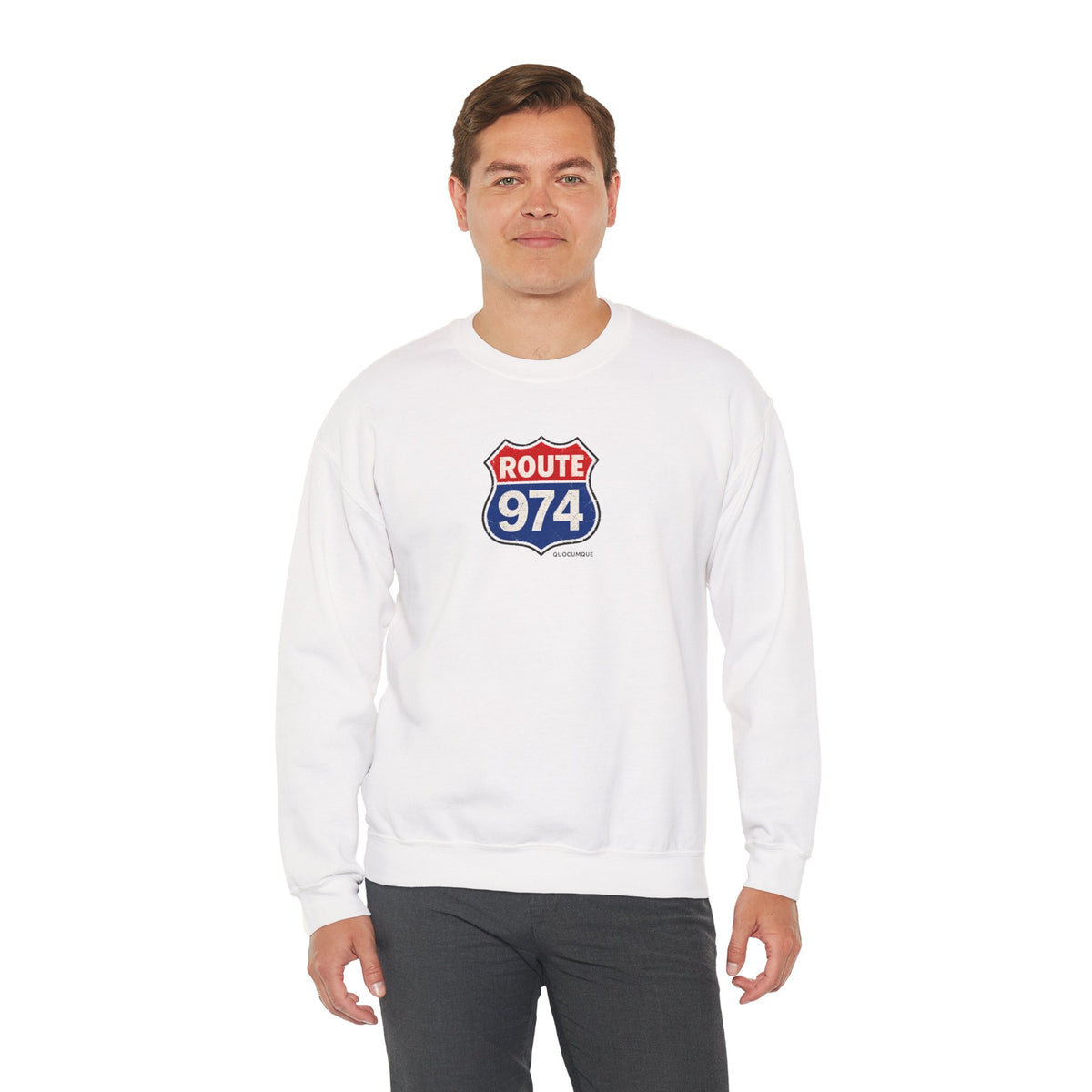 Sweat Quocumque "Route 974", Exotique, Destination Île De La Réunion, Adulte, Homme, Femme, Sportive, Sportif, Décontracté, Drapeau Régional
