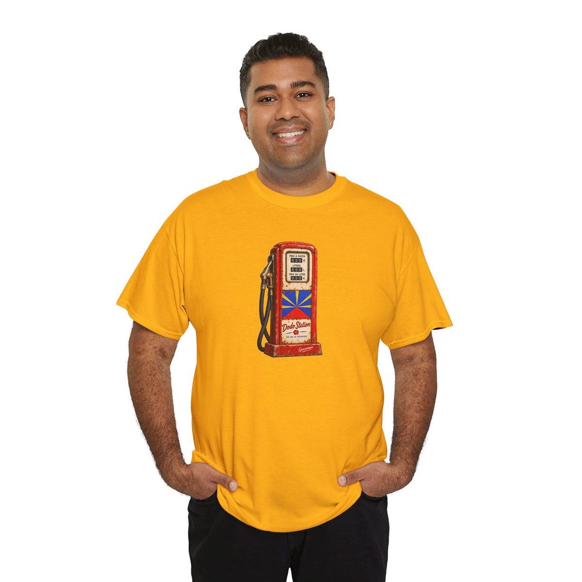 T-shirt Quocumque, "Station Essence", Île de La Réunion, Confort Coton, Elégant, Souvenir Unique, Cadeau, Unisexe, Esprit Voyageur, Créole, Bourbon