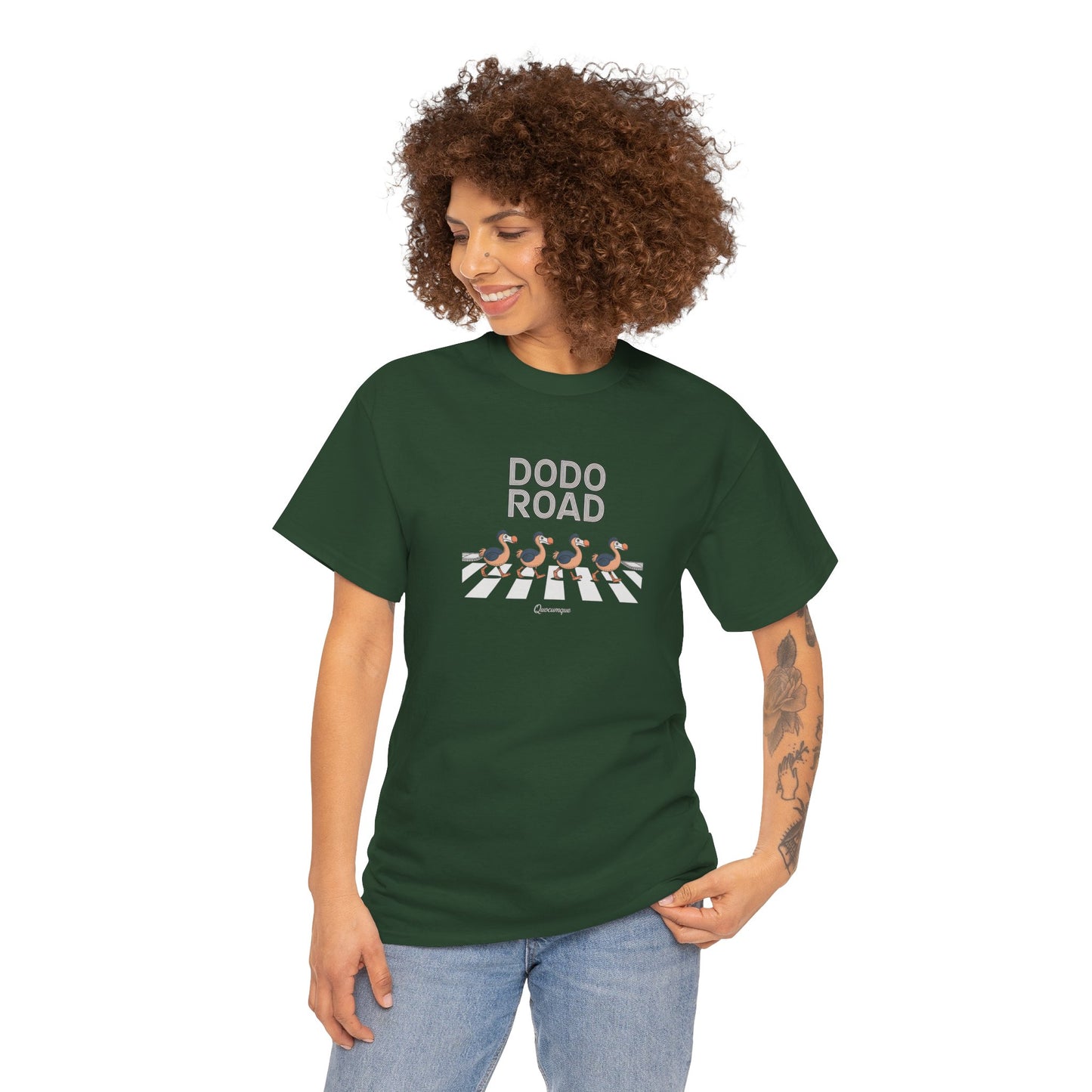 T-shirt Quocumque, " Dodo Road ", Île de La Réunion, Confort Coton, Elégant, Souvenir Unique, Cadeau, Unisexe, Esprit Voyageur, Créole, Bourbon
