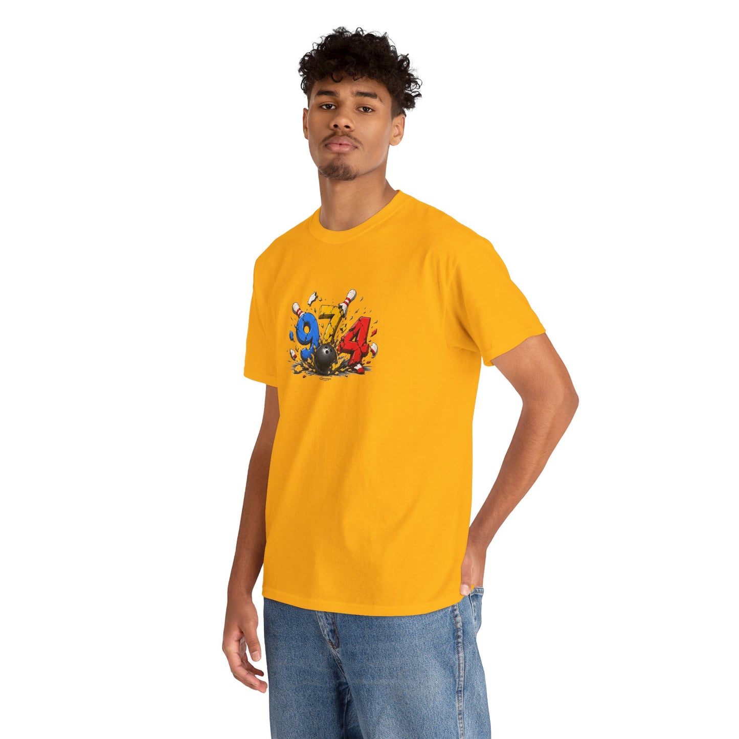 T-shirt " 974 Bowling ", Destination Île de La Réunion, Confort Coton, Sobre, Elégant, Souvenir Unique, Vêtement Adulte, Unisexe, Esprit Voyageur