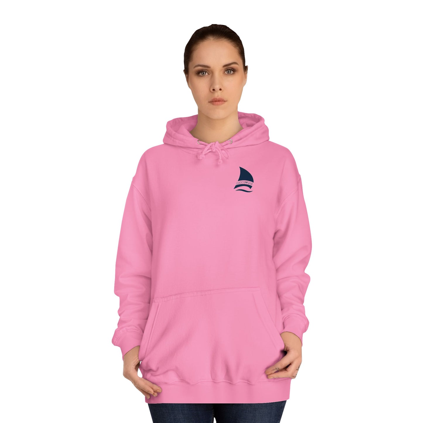 Sweat à Capuche pour Adulte QUOCUMQUE "Voile", Hoodie, Unisexe, Élégance, Sobriété, Marin, Homme, Femme, Grand Large, Mer, Océan, Régate