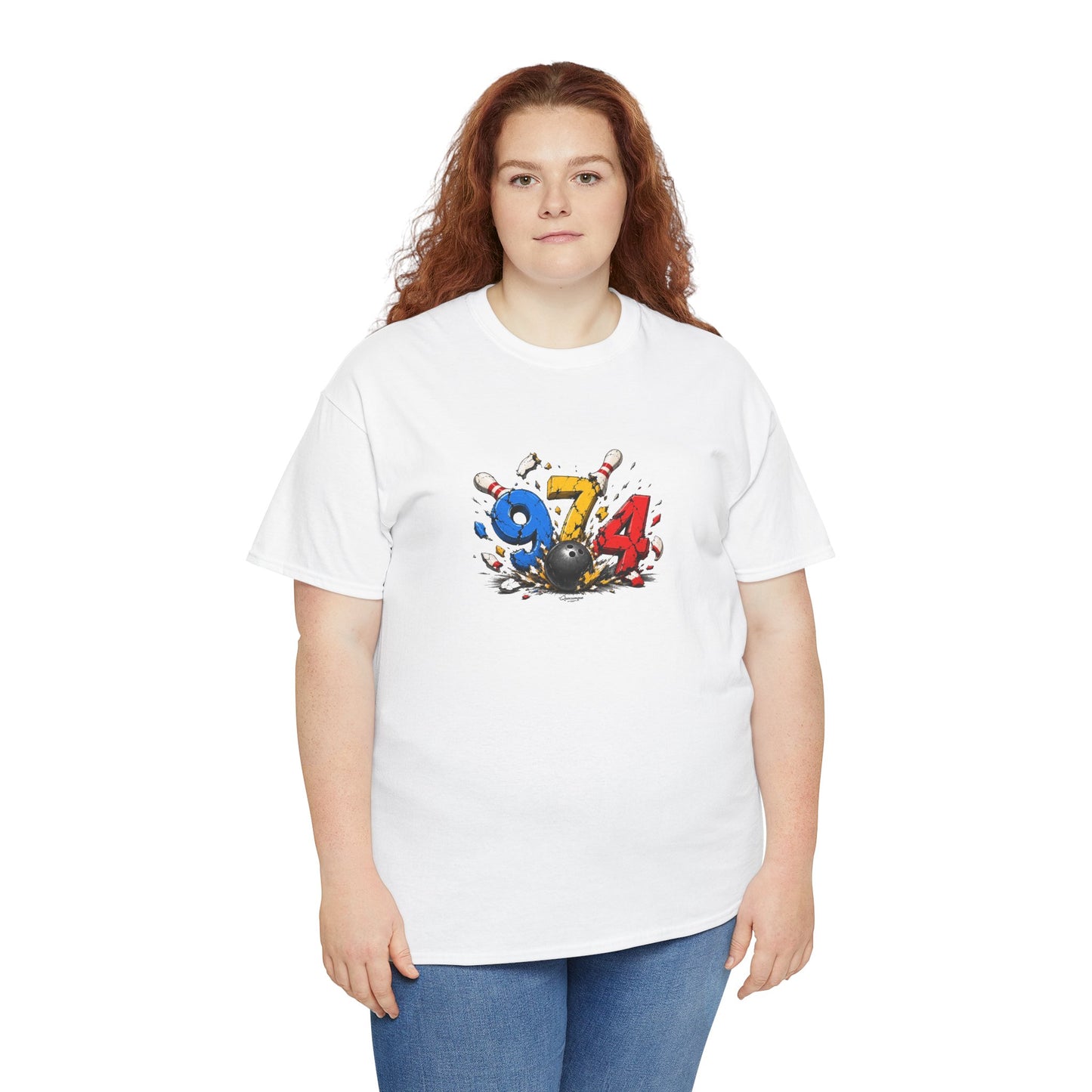 T-shirt " 974 Bowling ", Destination Île de La Réunion, Confort Coton, Sobre, Elégant, Souvenir Unique, Vêtement Adulte, Unisexe, Esprit Voyageur