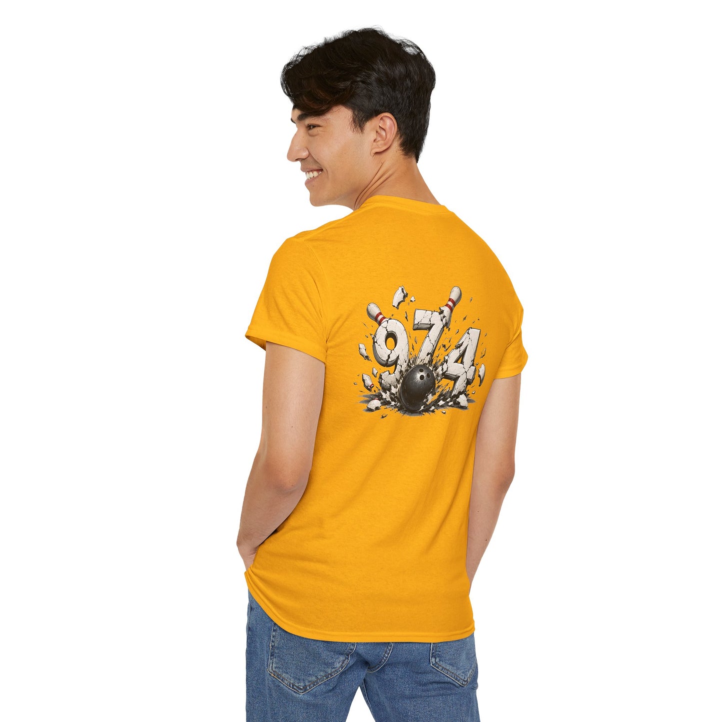T-shirt " 974 Bowling", Destination Île de La Réunion, Confort Coton, Sobre, Elégant, Souvenir Unique, Vêtement Adulte, Unisexe, Esprit Voyageur