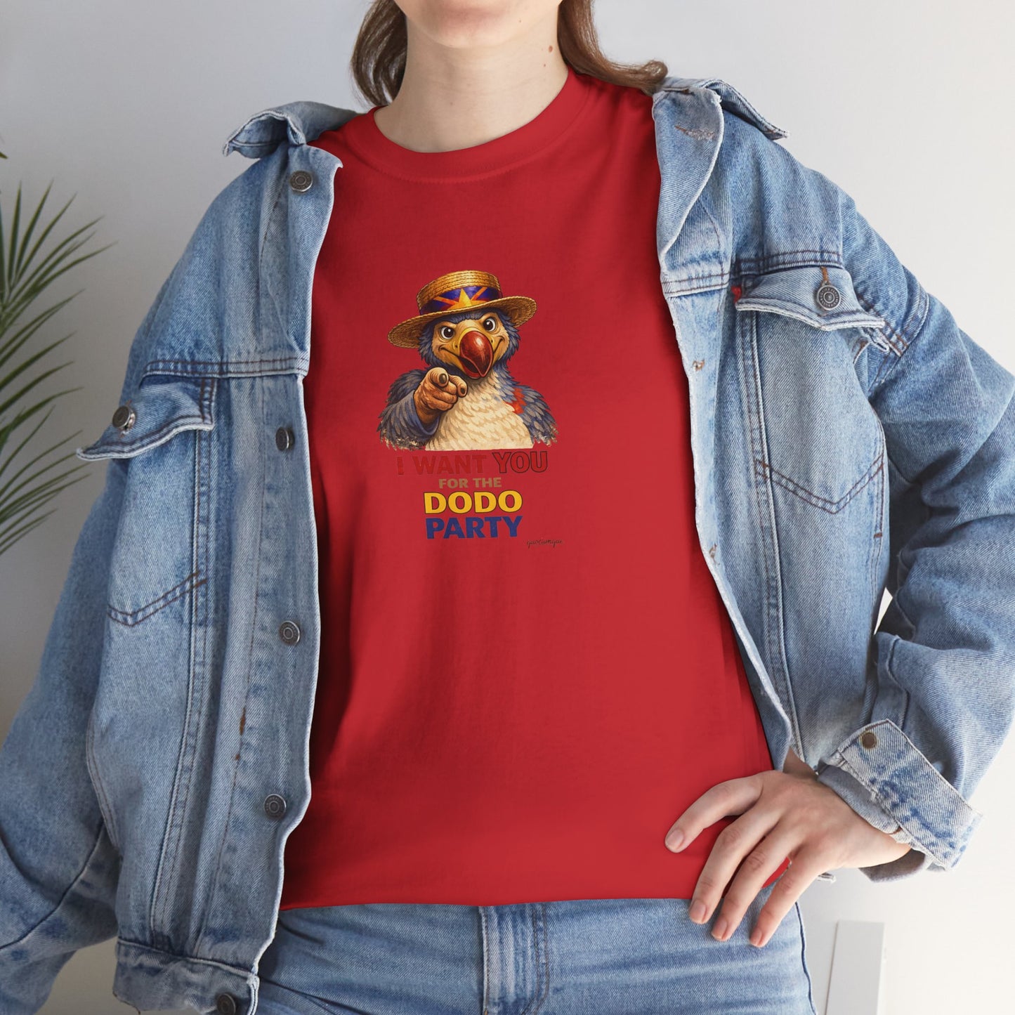 T-shirt Quocumque, " Dodo Party", Confort, Souvenir Unique, Cadeau, Unisexe, Délicatesse, Homme, Femme, Adulte, Sportif, Liberté, Détente