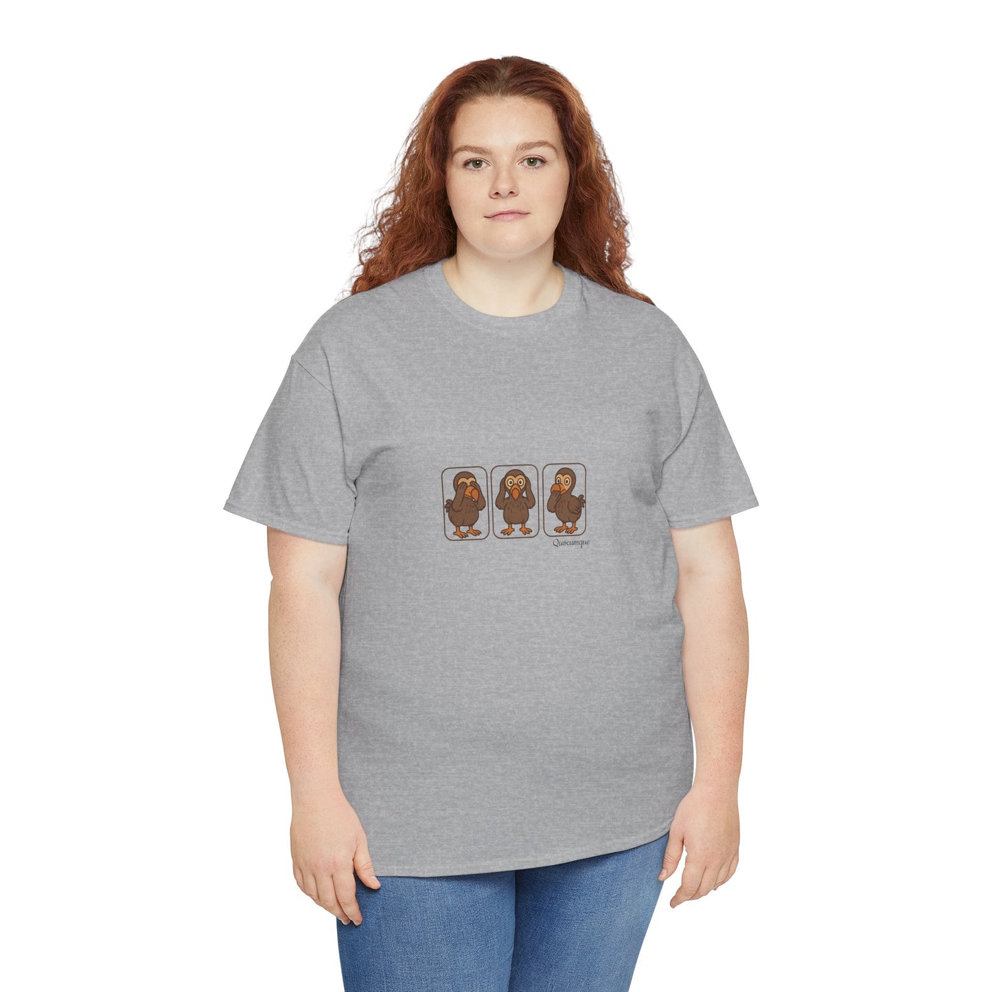 T-shirt Quocumque, "3 Dodos de la Sagesse", Confort, Souvenir Unique, Cadeau, Unisexe, Délicatesse, Homme, Femme, Adulte, Sportif, Liberté, Détente