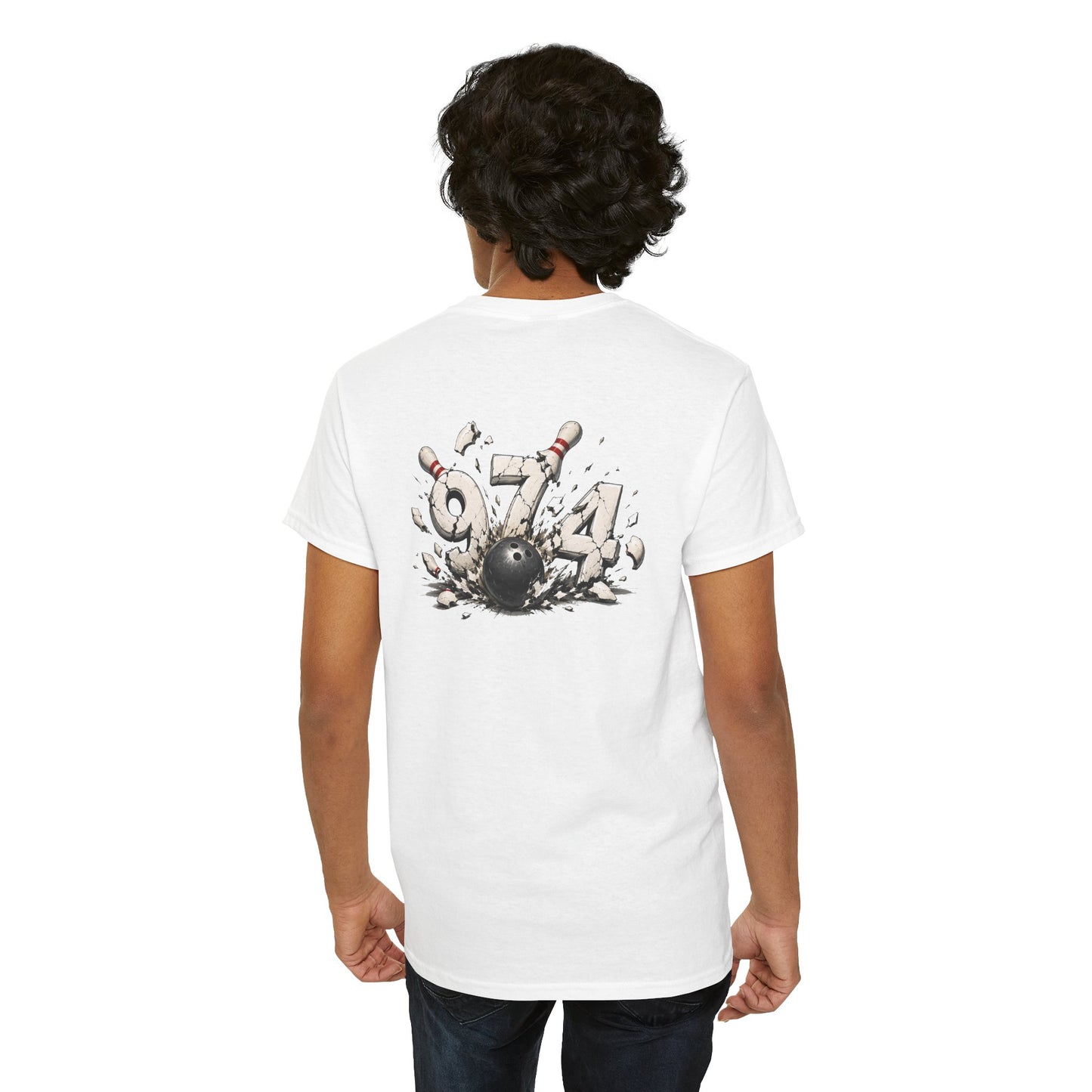 T-shirt " 974 Bowling", Destination Île de La Réunion, Confort Coton, Sobre, Elégant, Souvenir Unique, Vêtement Adulte, Unisexe, Esprit Voyageur