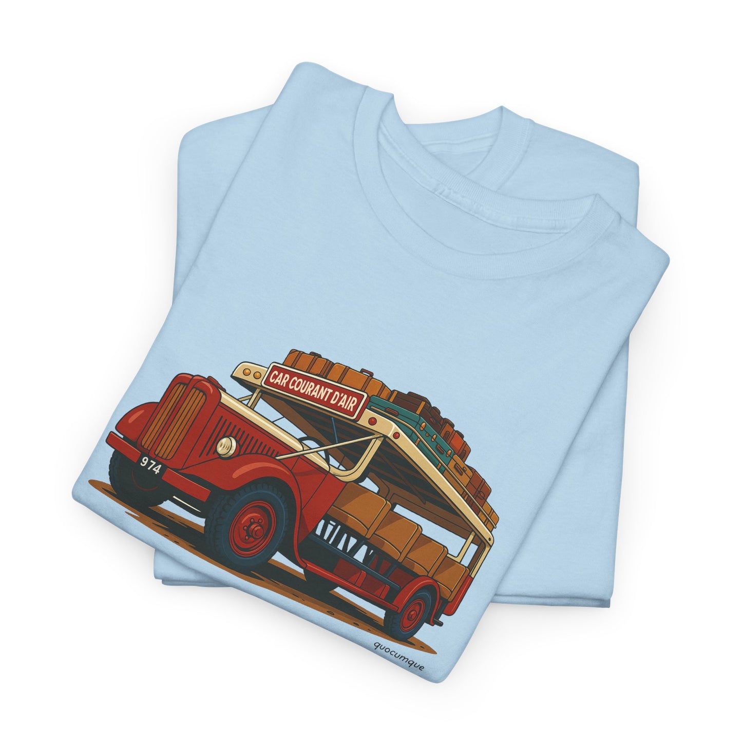 T-shirt "Car Courant d'Air, Exotisme, Destination Île de La Réunion, Confort Coton, Sobre, Elégant, Souvenir Unique, Cadeau, Unisexe, Esprit Voyageur