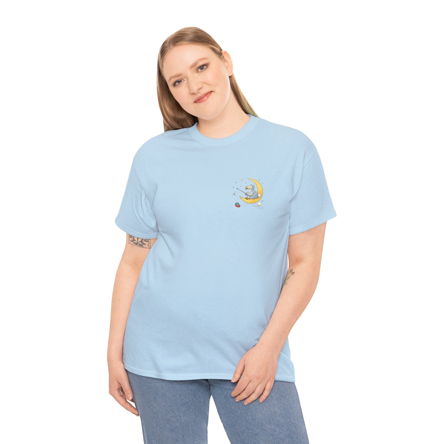 T-shirt "Dodo Lune ", Île de La Réunion", Confort Coton, Sobre, Elégant, Souvenir Unique, Cadeau, Unisexe, Esprit Voyageur